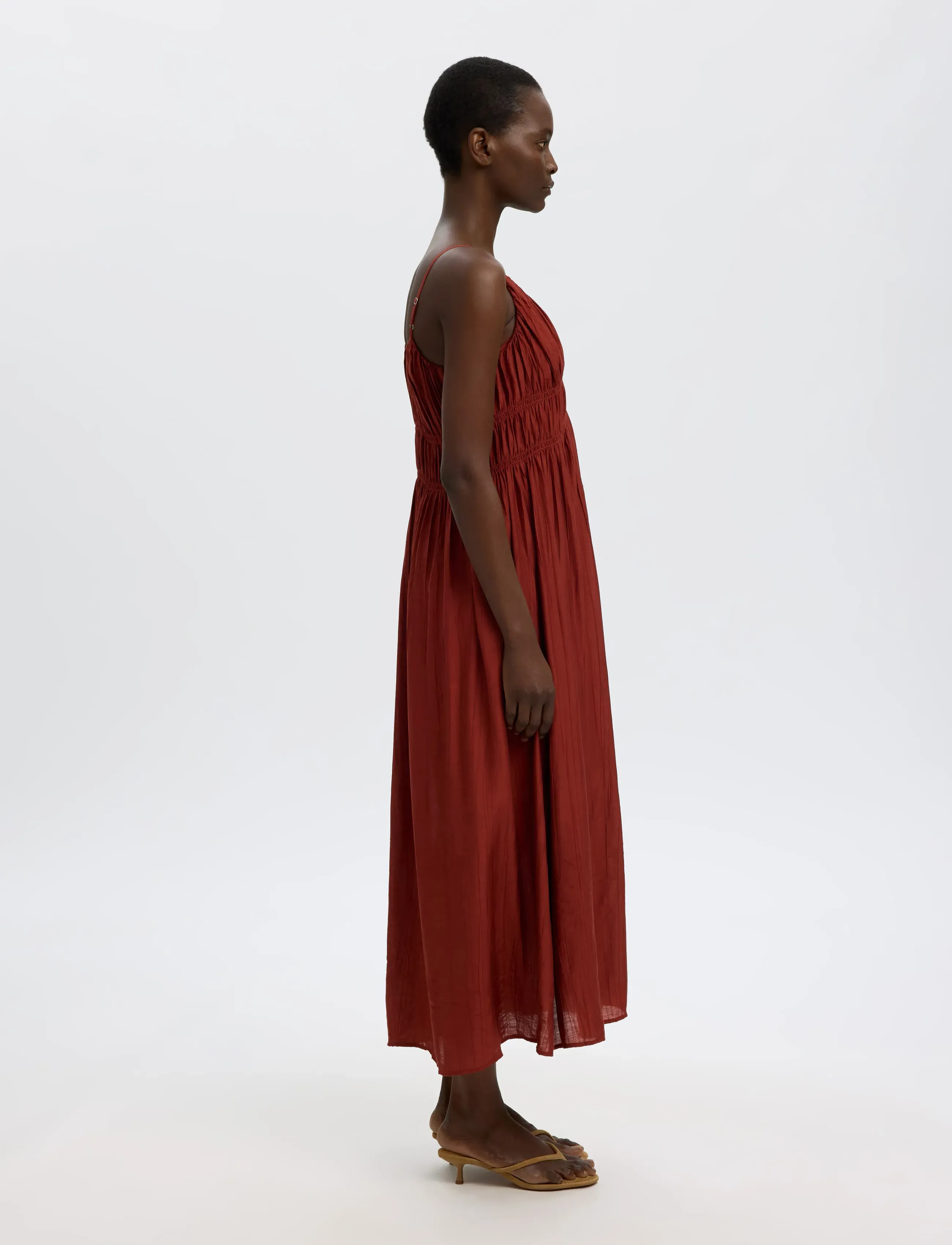 Selected - SLFJACKIE REGULAR STRAP ANKLE DRESS B - sommerkleider - cherry mahogany - 5