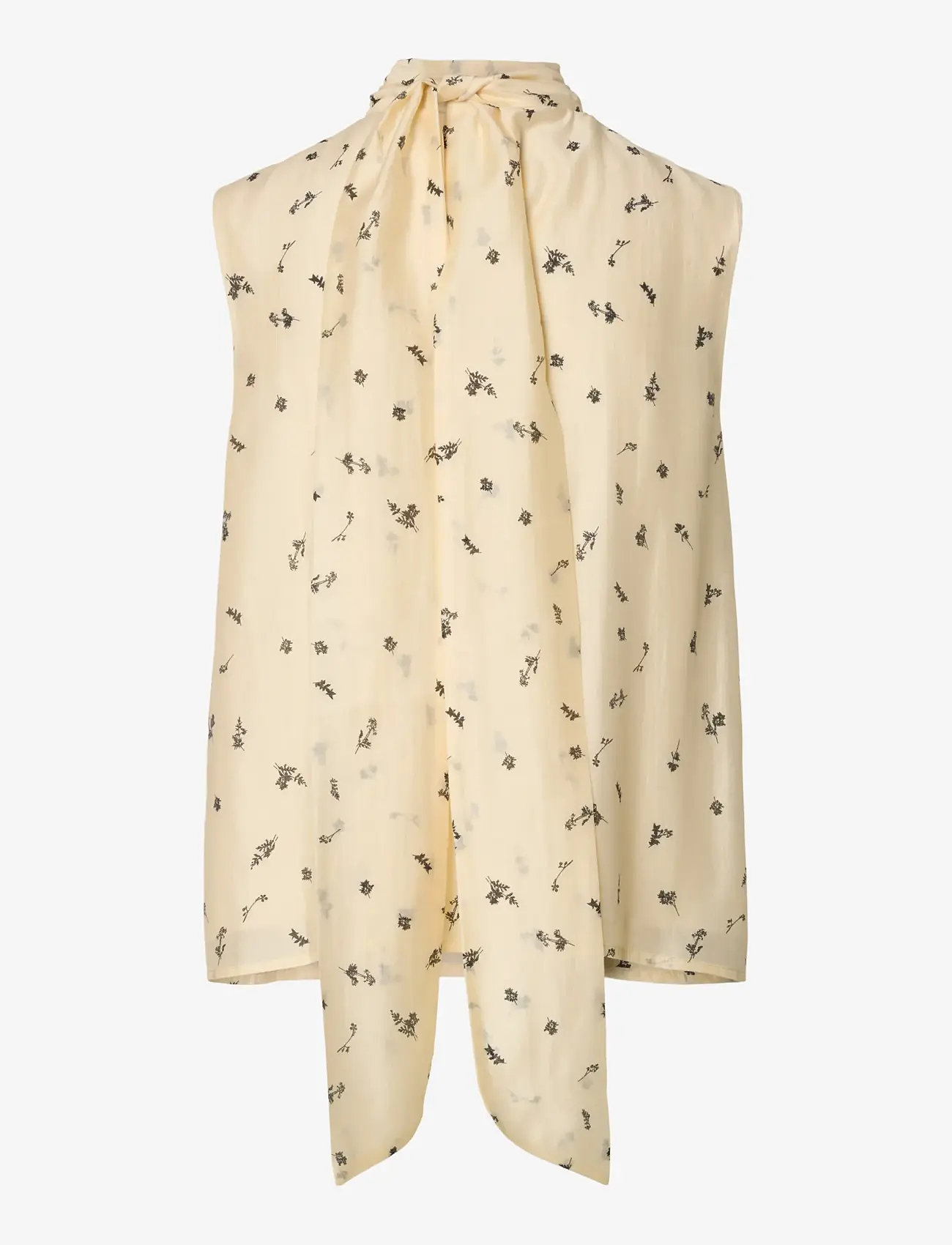 Selected - SLFIRIS SL TIE TOP B - varrukateta pluusid - angora - 2