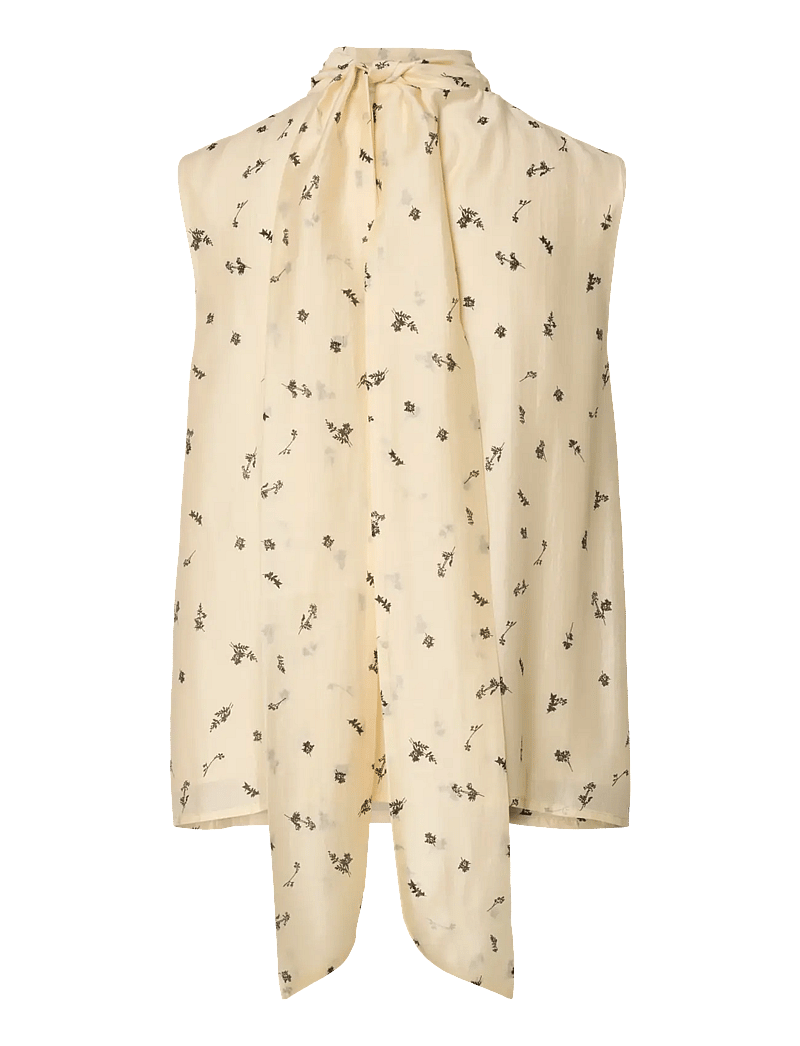 Selected - SLFIRIS SL TIE TOP B - varrukateta pluusid - angora - 2