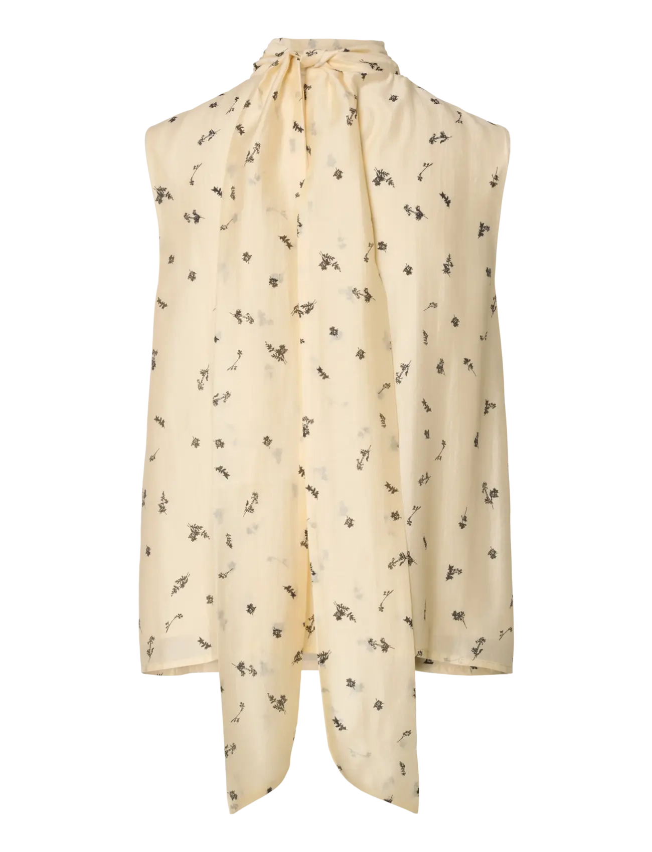 Selected - SLFIRIS SL TIE TOP B - sleeveless blouses - angora - 2