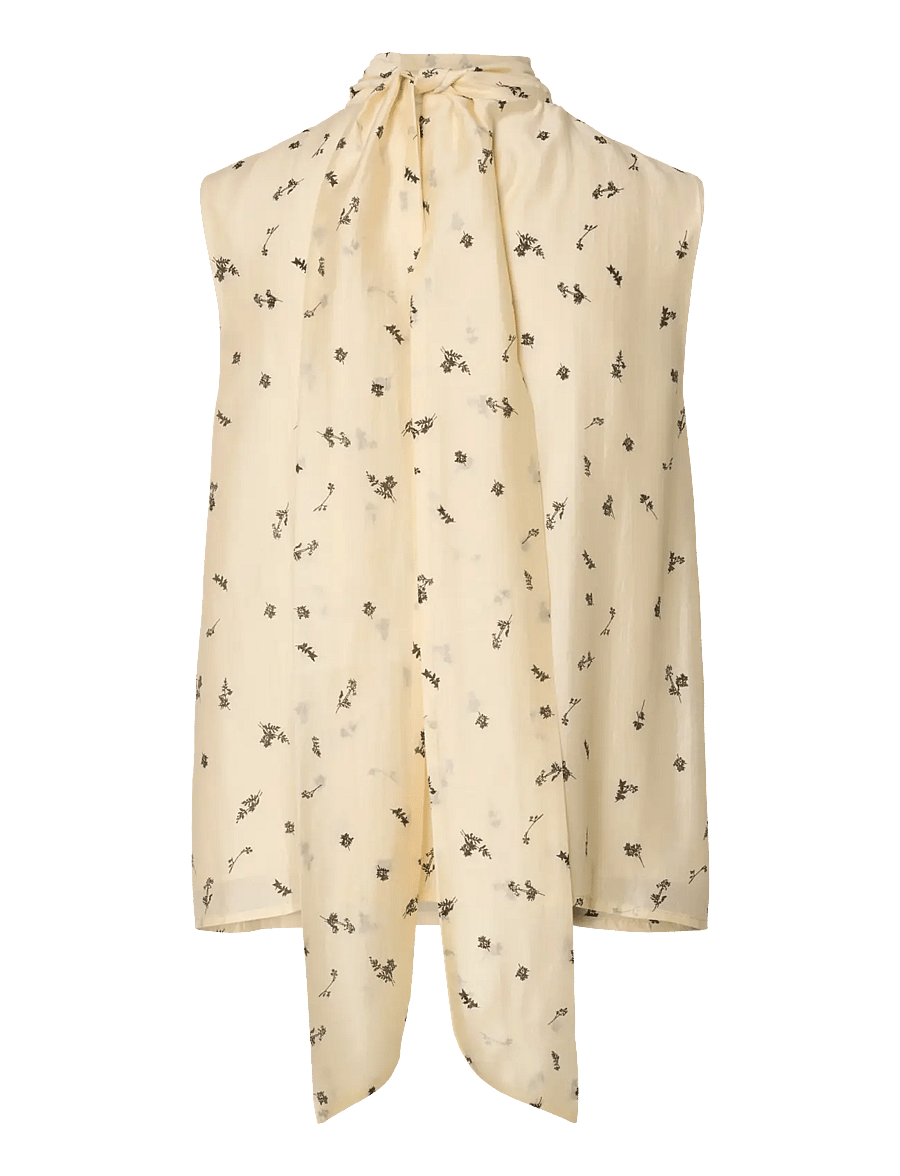 Selected - SLFIRIS SL TIE TOP B - varrukateta pluusid - angora - 2