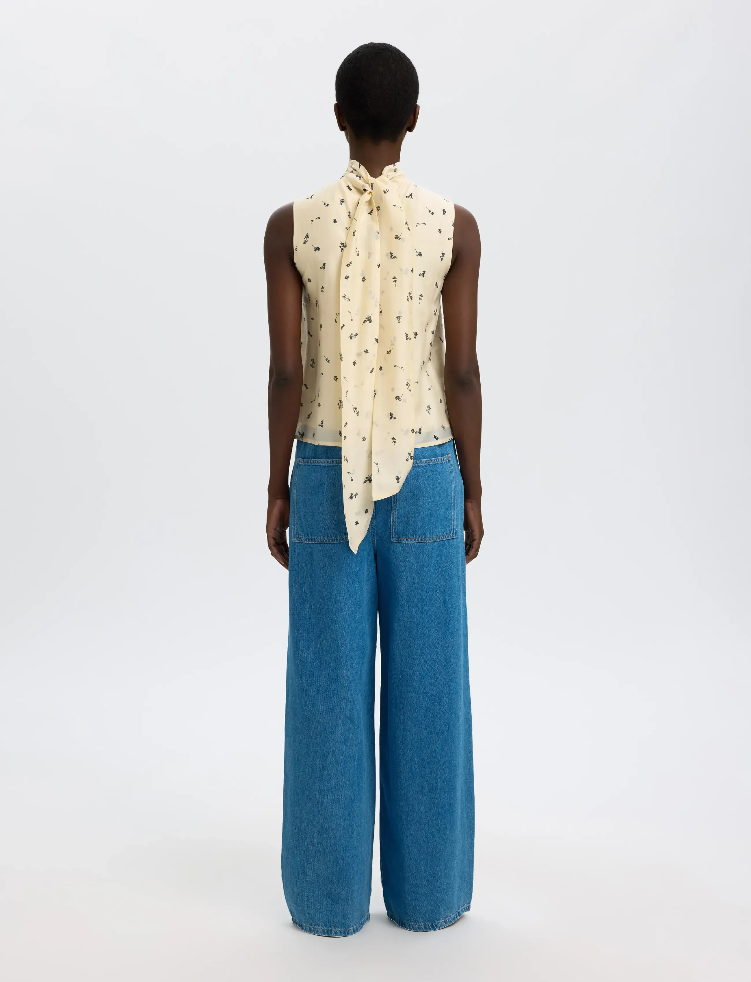 Selected - SLFIRIS SL TIE TOP B - sleeveless blouses - angora - 3