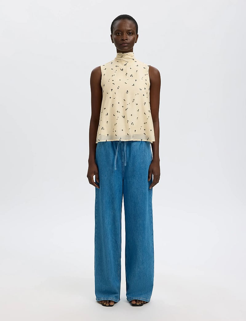Selected - SLFIRIS SL TIE TOP B - varrukateta pluusid - angora - 4