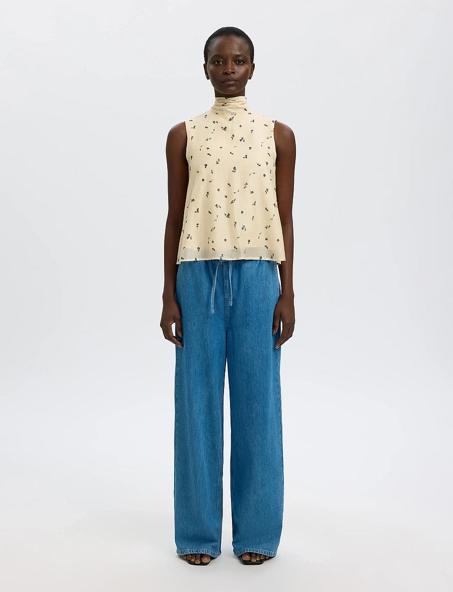 Selected - SLFIRIS SL TIE TOP B - varrukateta pluusid - angora - 4