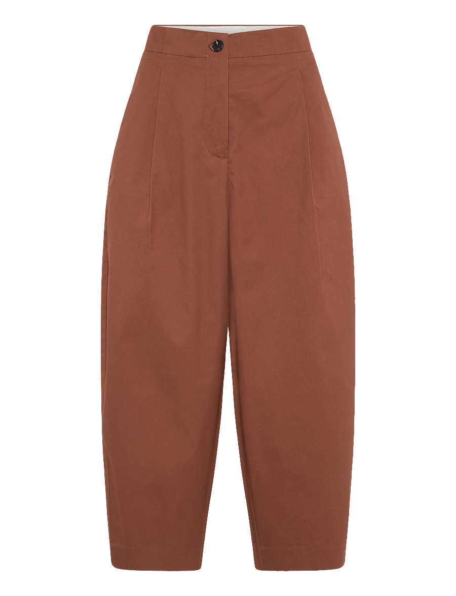 Selected - SLFBARREL CARMEN HW CROPPED PANT - hosen mit geradem bein - cherry mahogany - 0