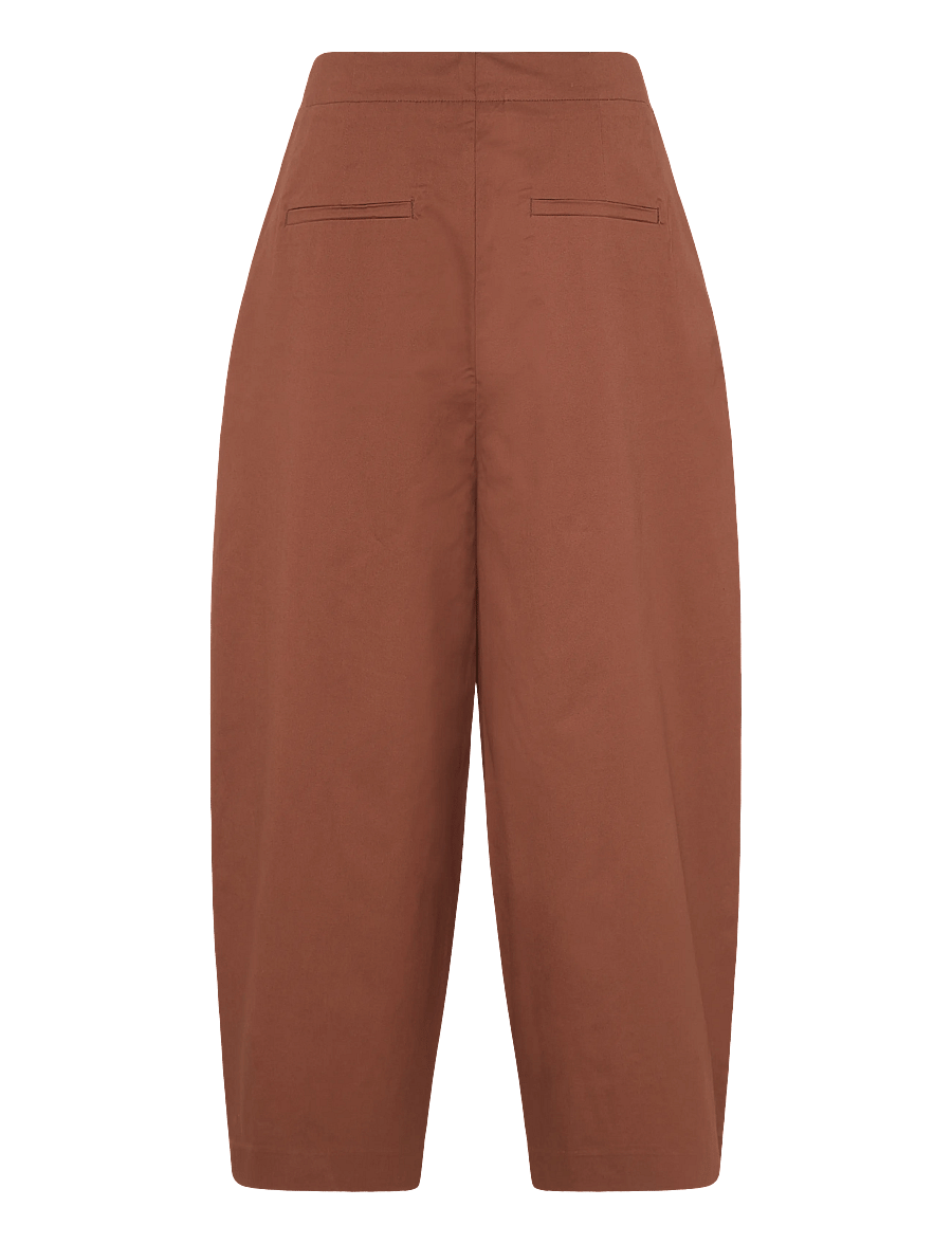 Selected - SLFBARREL CARMEN HW CROPPED PANT - hosen mit geradem bein - cherry mahogany - 1
