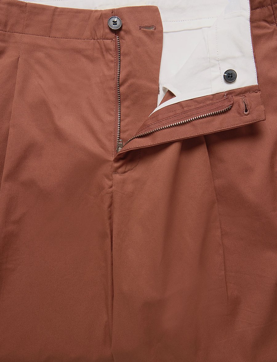 Selected - SLFBARREL CARMEN HW CROPPED PANT - hosen mit geradem bein - cherry mahogany - 2