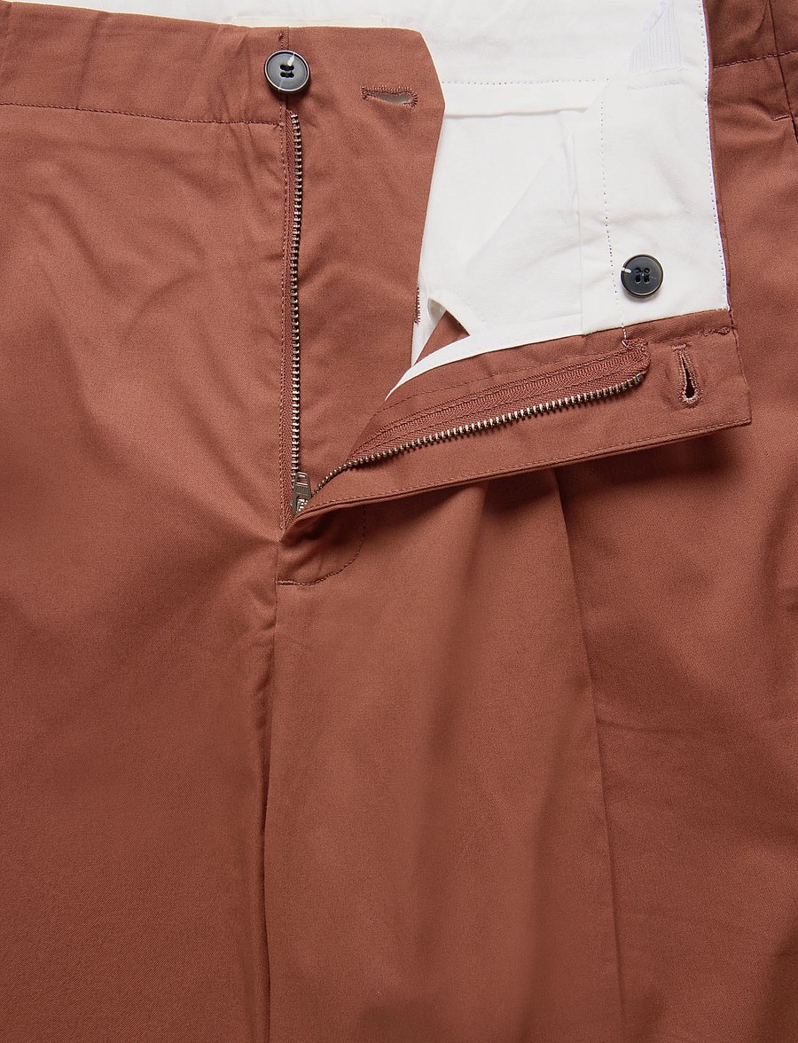 Selected - SLFBARREL CARMEN HW CROPPED PANT - hosen mit geradem bein - cherry mahogany - 3