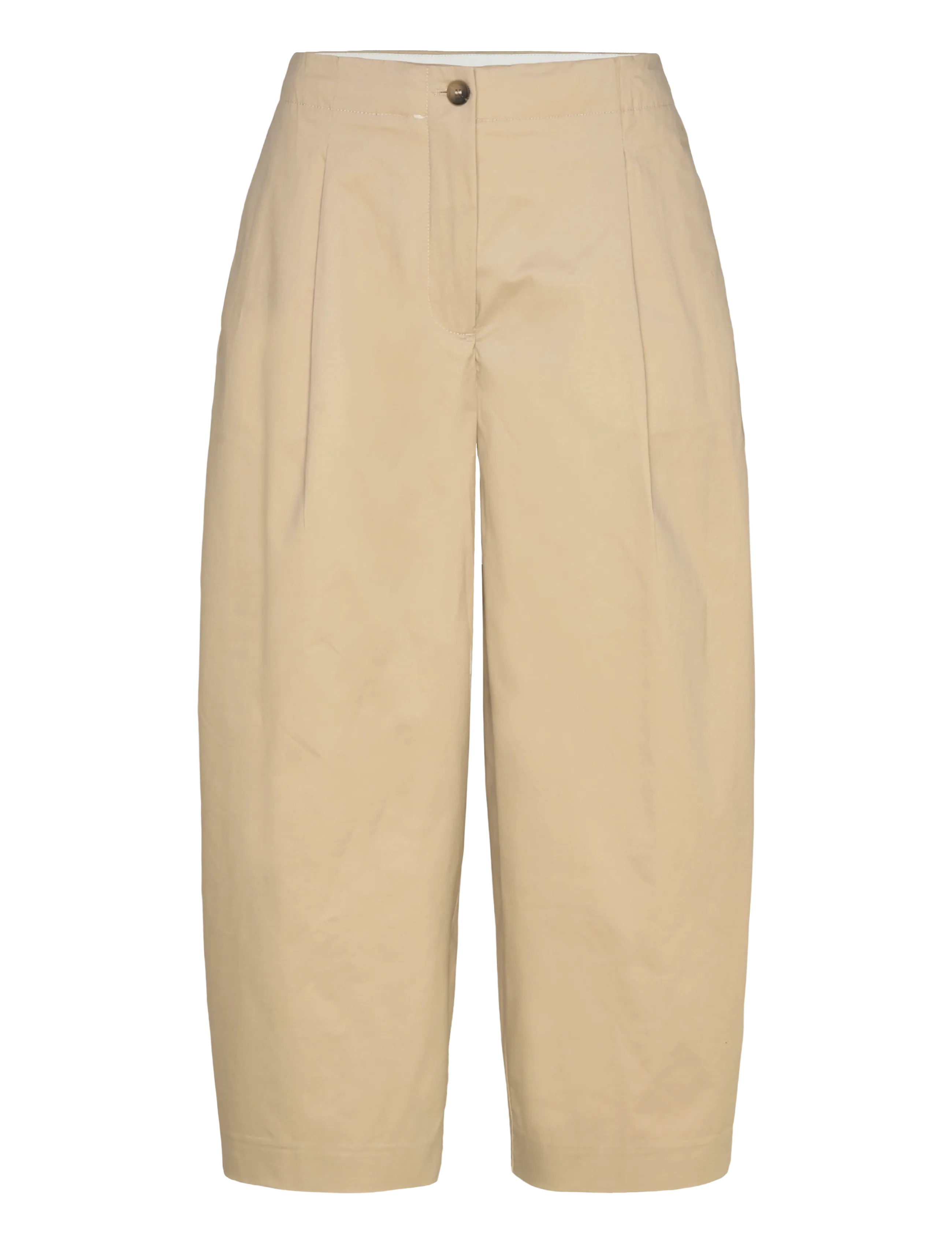 Selected Slfbarrel Carmen Hw Cropped Pant, 34 x 32, Beige, Trousers > Barrel Trousers, Dame