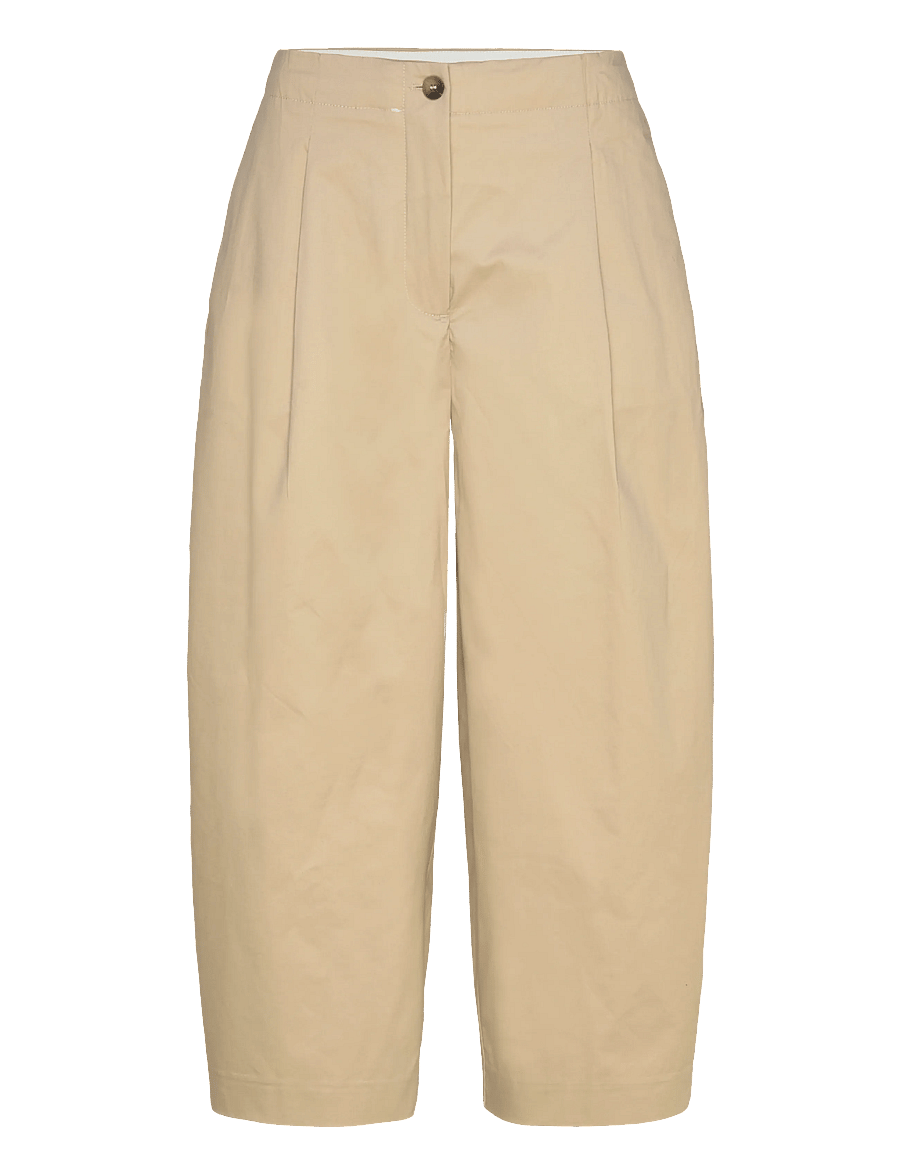 Selected - SLFBARREL CARMEN HW CROPPED PANT - hosen mit geradem bein - white pepper - 0