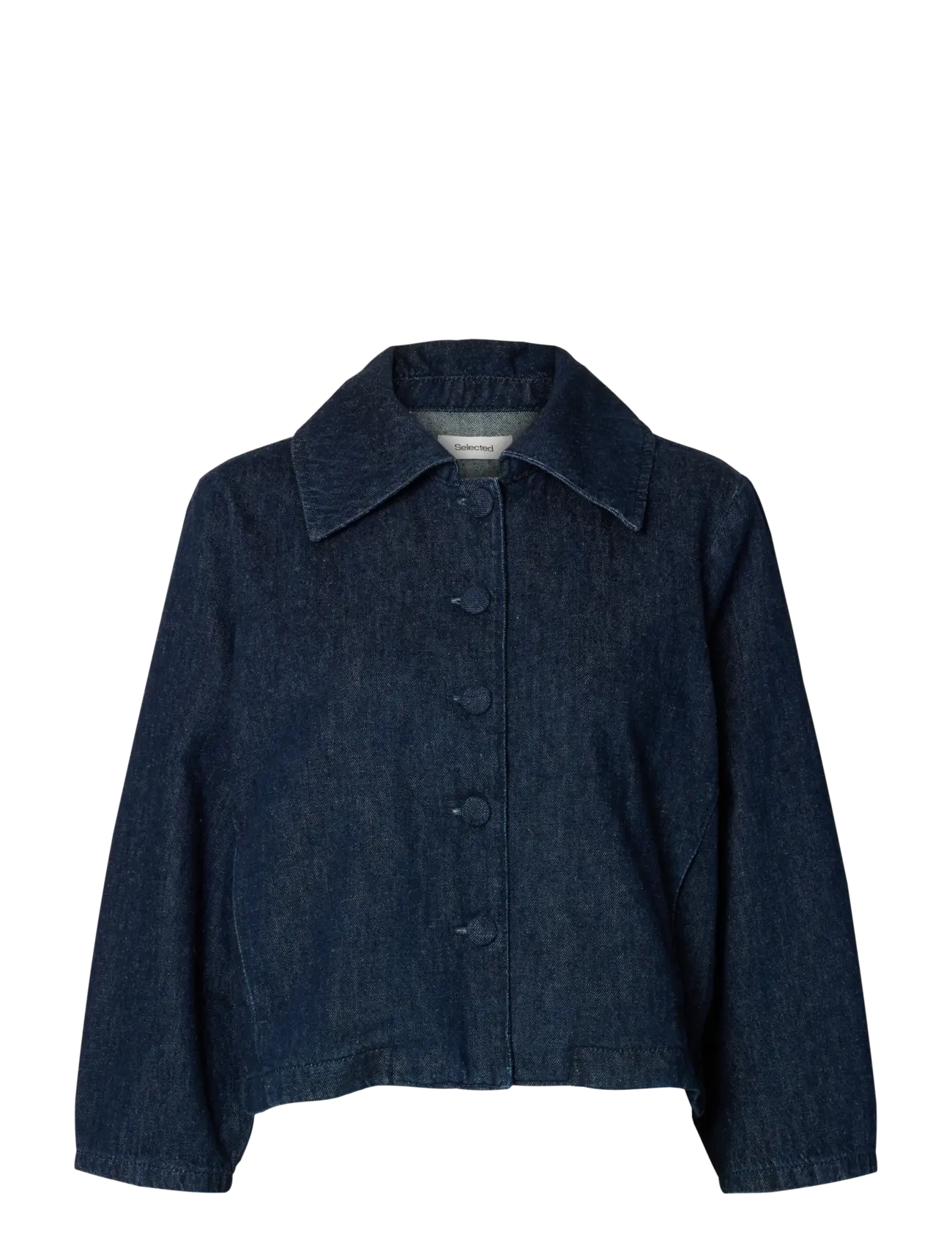 Selected - SLFRELAXED HANNY 3/4 DENIM JACKET - frühlingsjacken - dark blue denim - 1