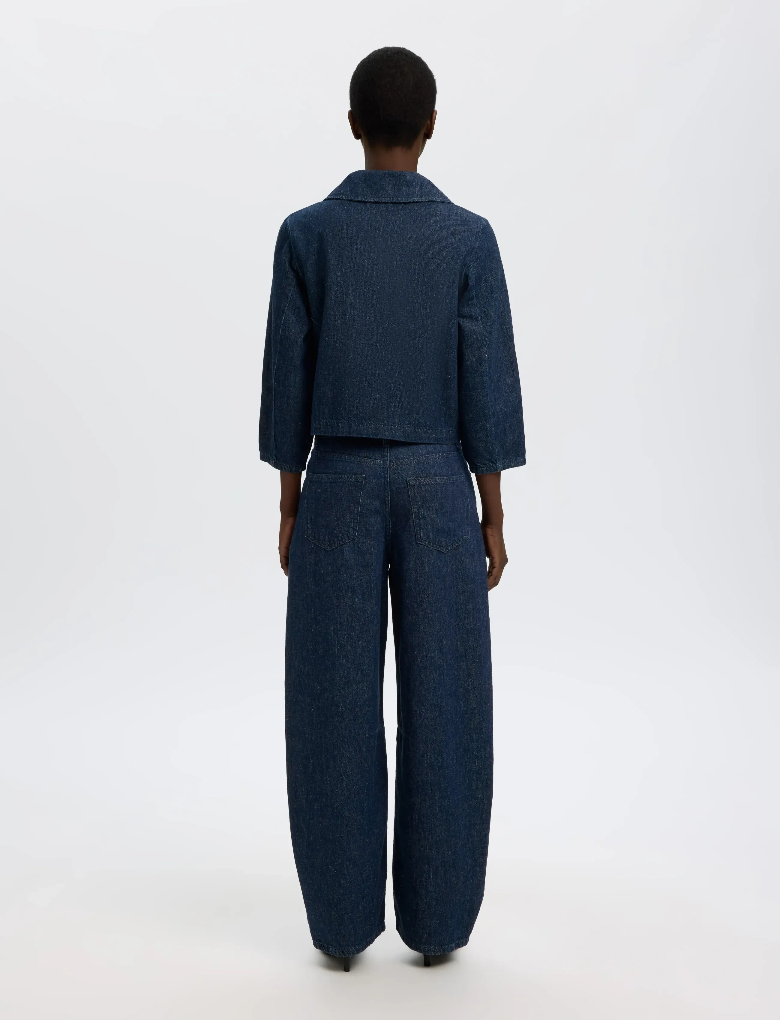 Selected - SLFRELAXED HANNY 3/4 DENIM JACKET - frühlingsjacken - dark blue denim - 2
