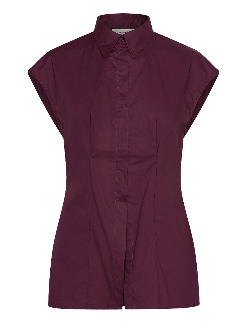 Selected - SLFDELIA-FINA SLIM SS SHIRT EX - kurzärmlige hemden - fig - 0