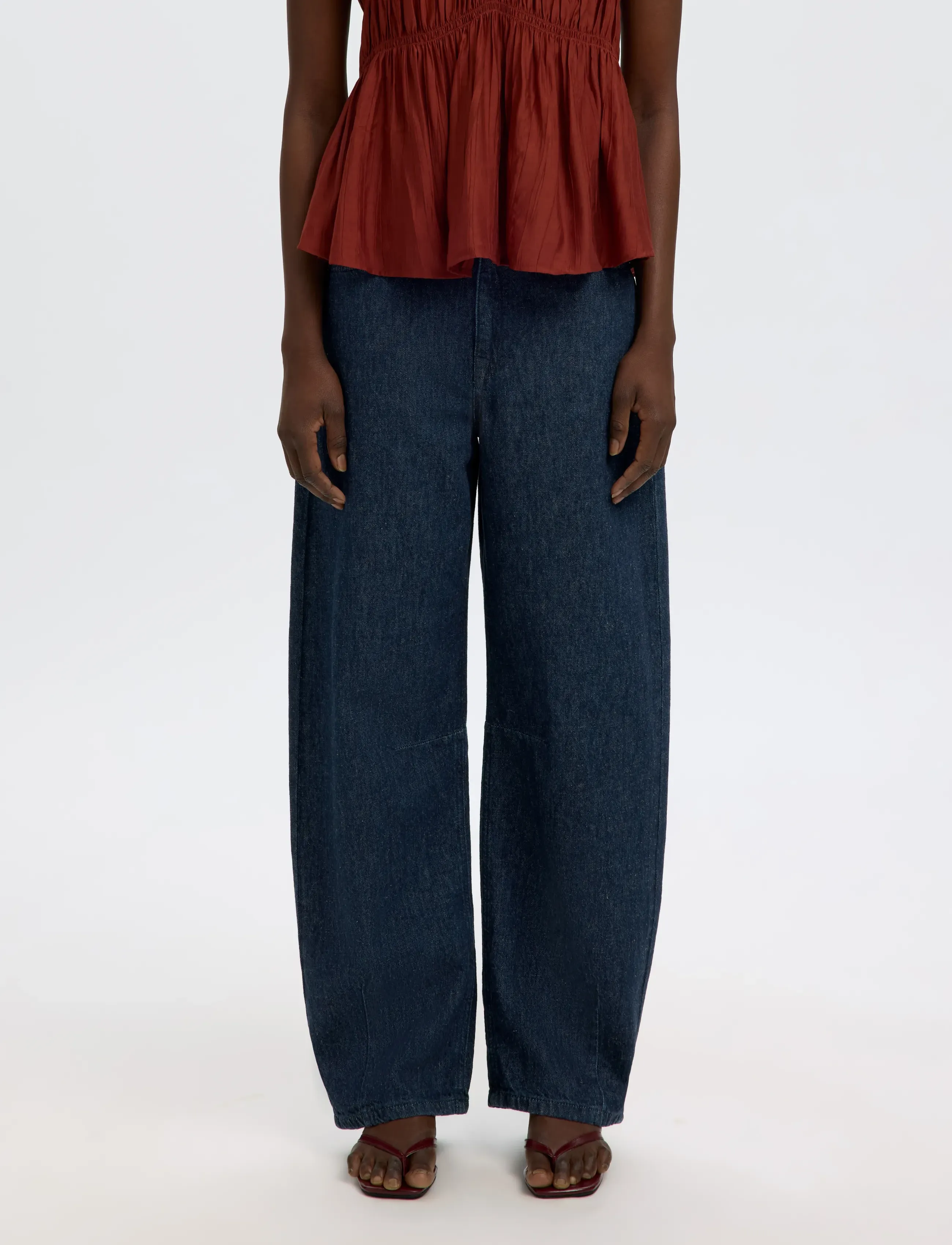 Selected SLFLOOSE BARREL HANNY MW JEANS - Jeans - DARK BLUE DENIM / navy