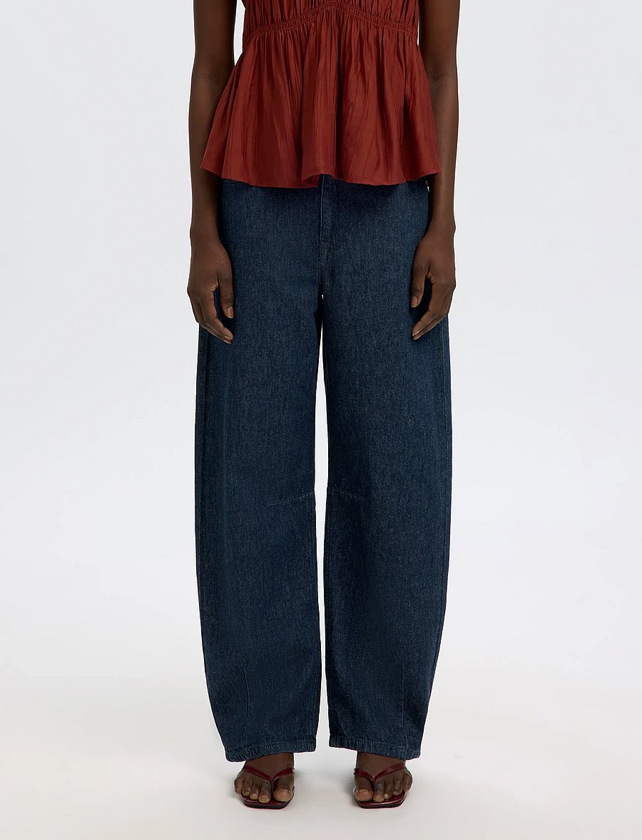 Selected - SLFLOOSE BARREL HANNY MW JEANS - barrel jeans - dark blue denim - 0