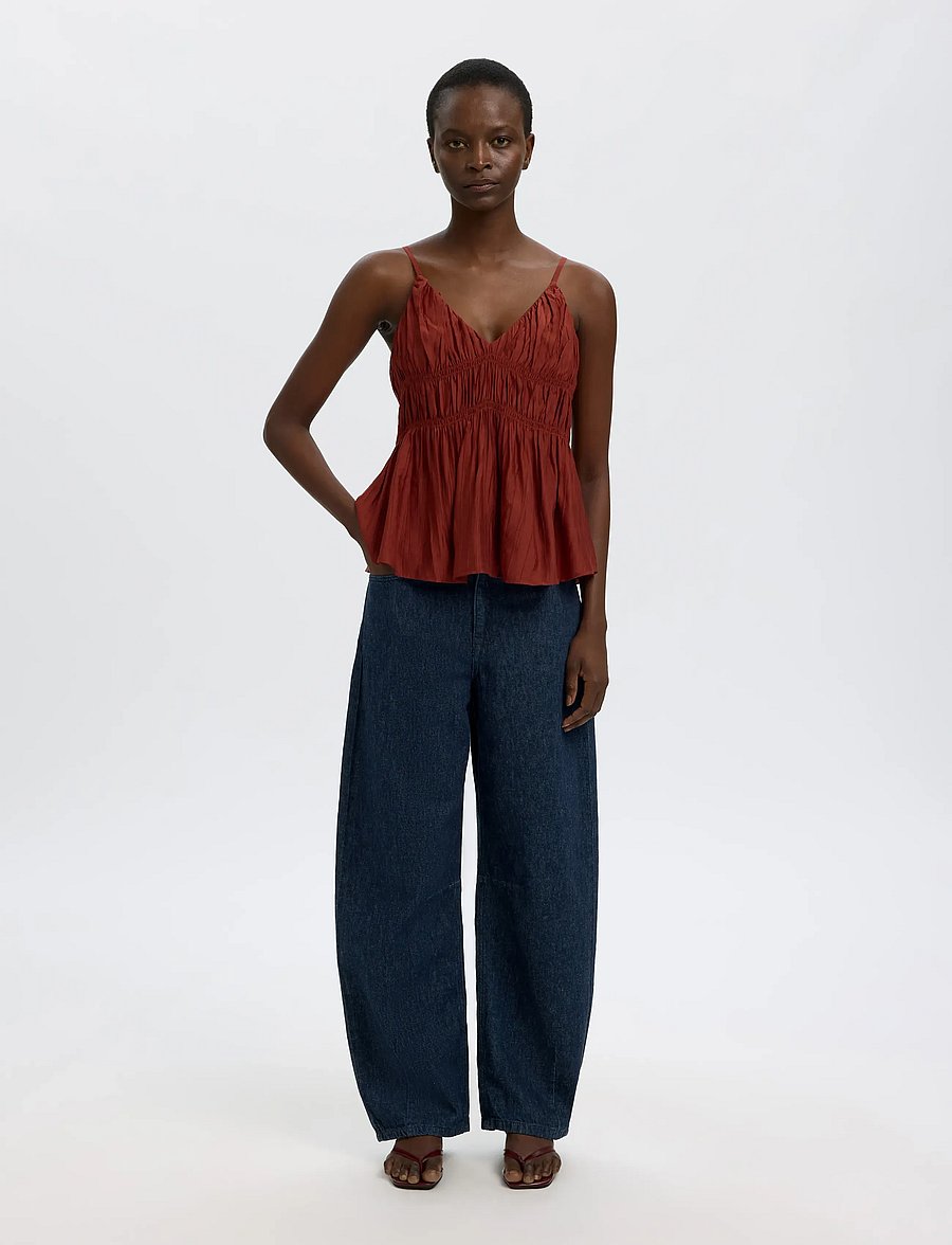 Selected - SLFLOOSE BARREL HANNY MW JEANS - barrel jeans - dark blue denim - 5