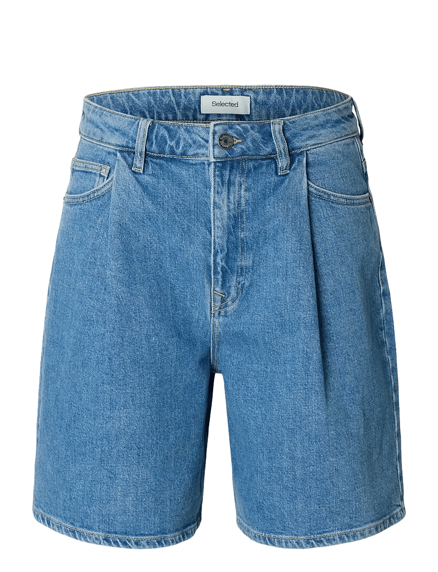 Selected - SLFWIDE MERLE-KORI HW DENIM SHORTS - light blue denim - 1