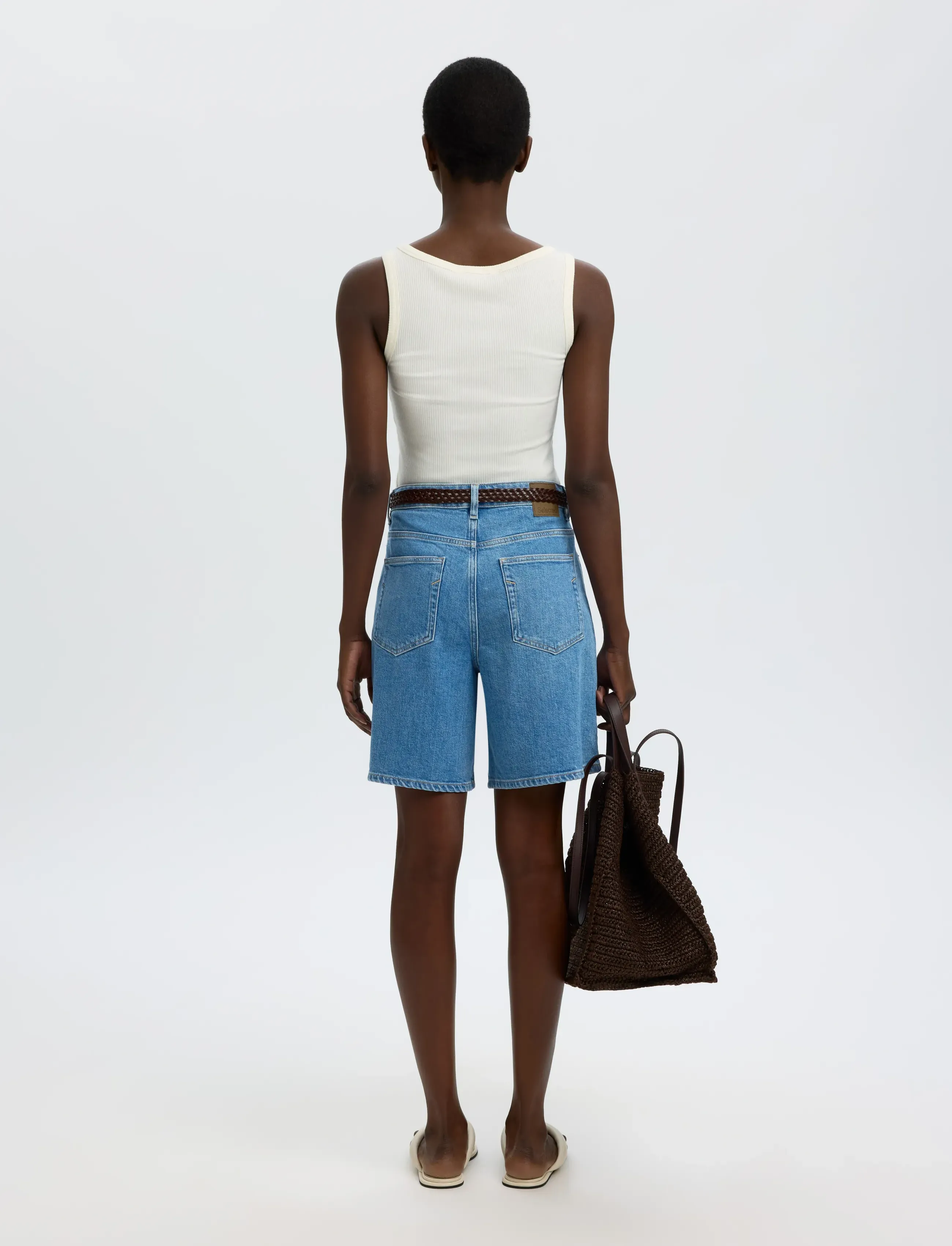 Selected - SLFWIDE MERLE-KORI HW DENIM SHORTS - light blue denim - 2