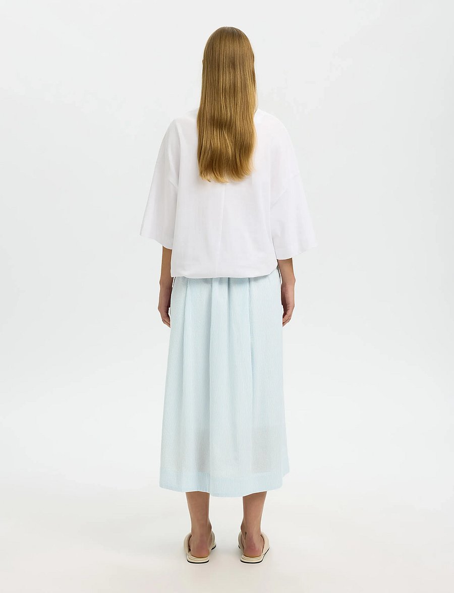 Selected - SLFHANNAH HW MIDI SKIRT B - faltenröcke - cashmere blue - 2