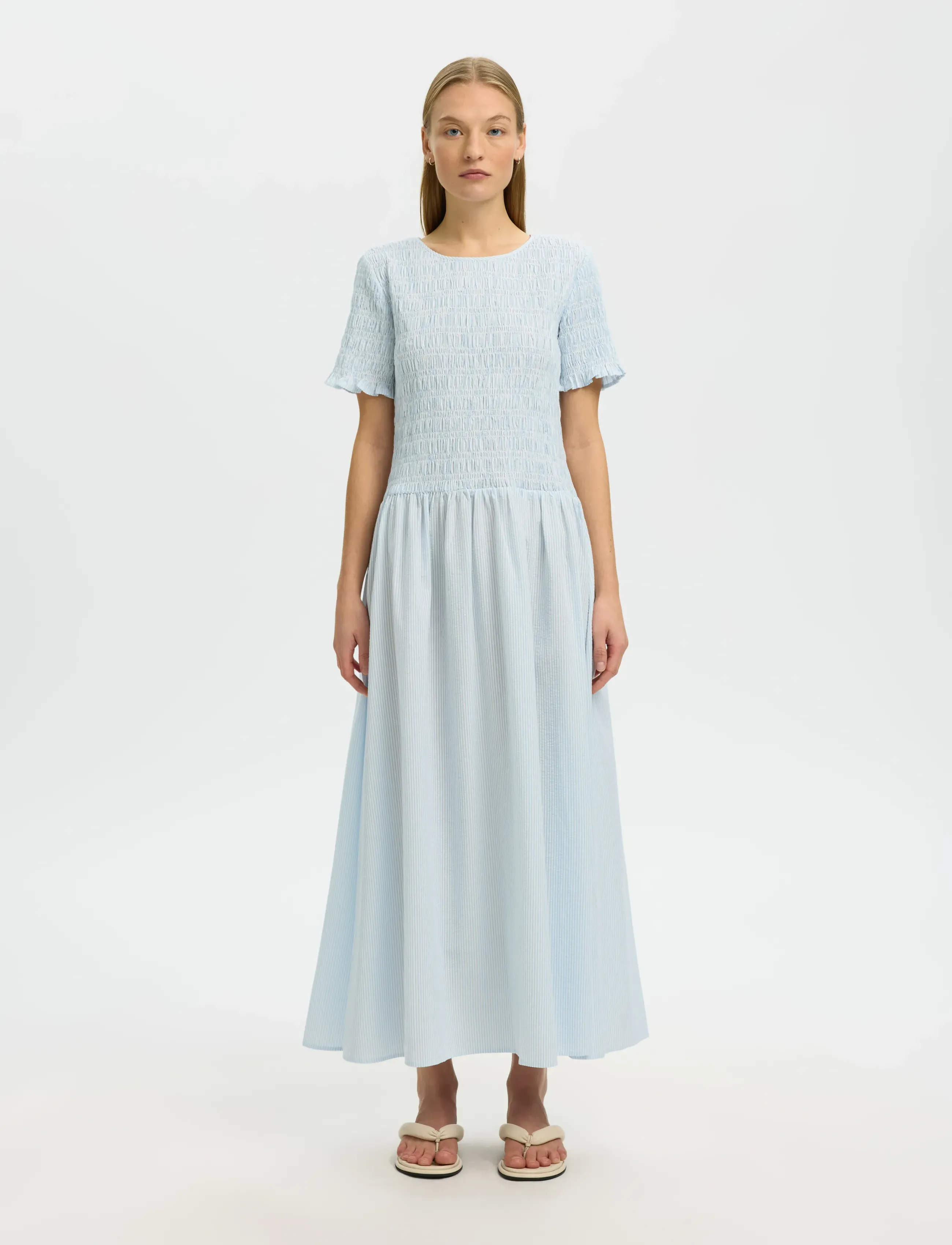 Selected SLFHANNAH REGULAR SS ANKLE DRESS B - Kampagne - CASHMERE BLUE / blue