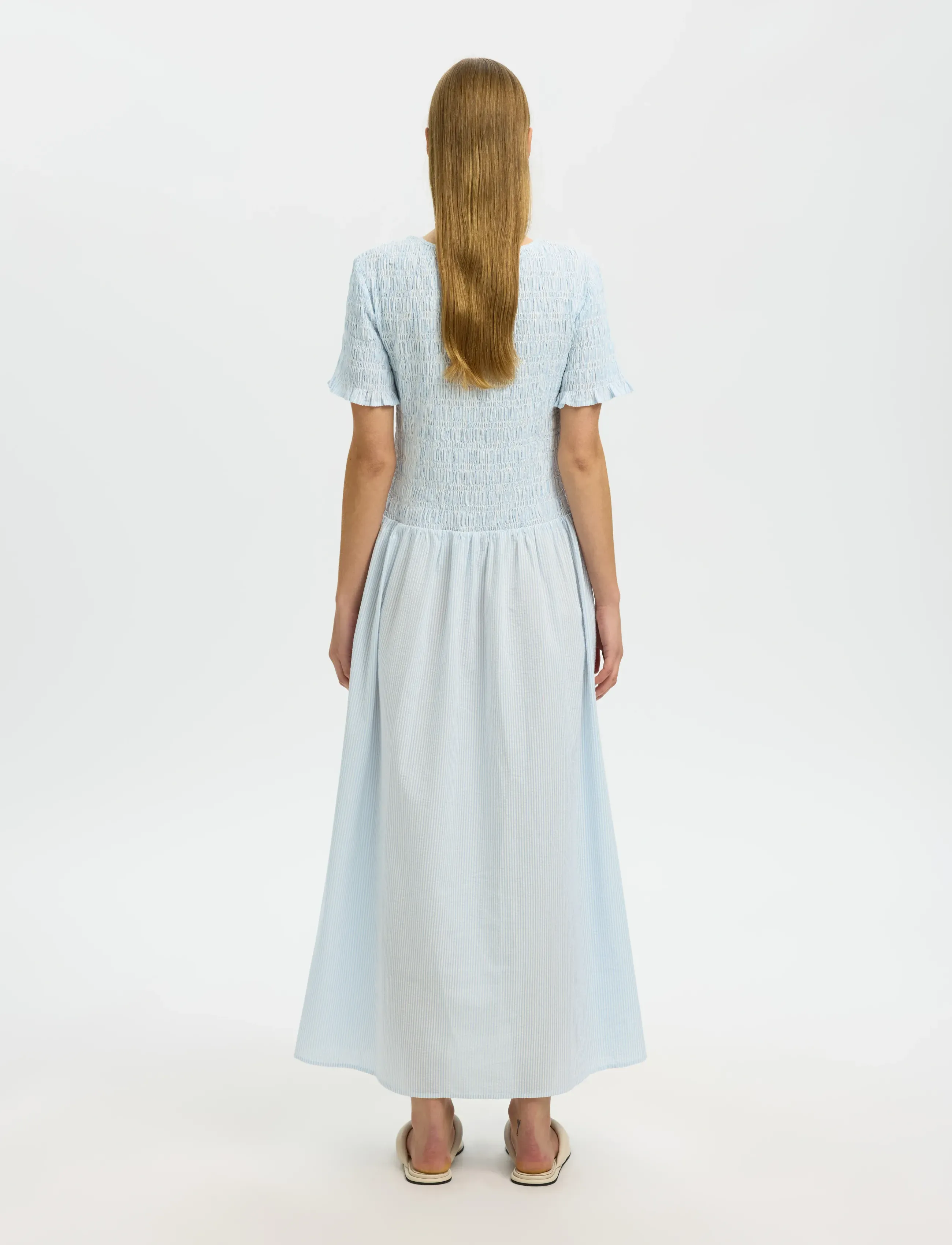 Selected - SLFHANNAH REGULAR SS ANKLE DRESS B - vasarinės suknelės - cashmere blue - 2
