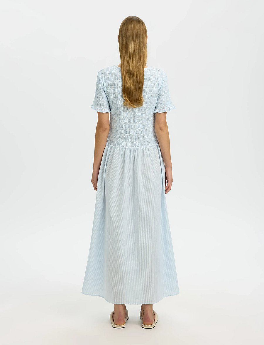 Selected - SLFHANNAH REGULAR SS ANKLE DRESS B - vasarinės suknelės - cashmere blue - 2