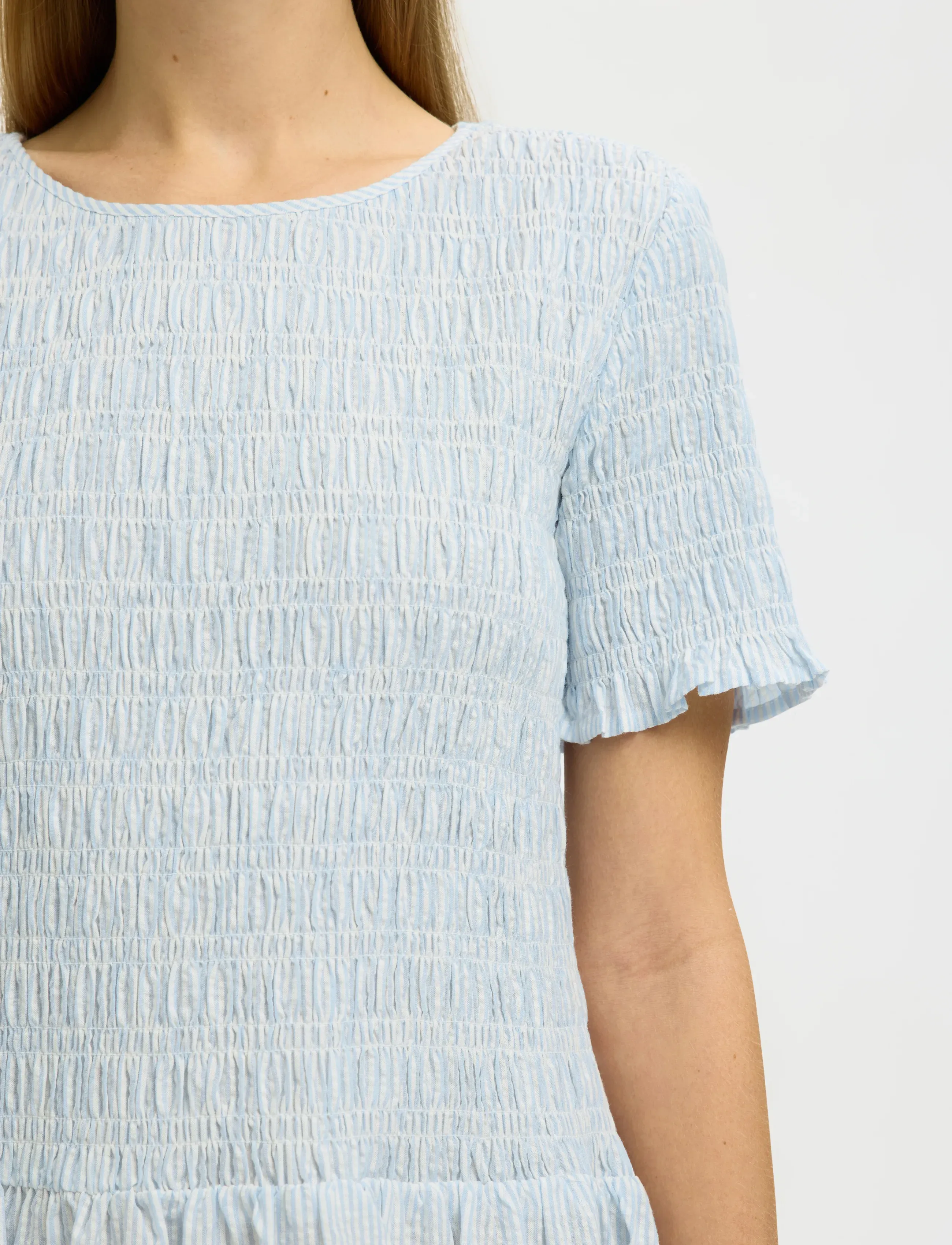 Selected - SLFHANNAH REGULAR SS ANKLE DRESS B - vasarinės suknelės - cashmere blue - 5