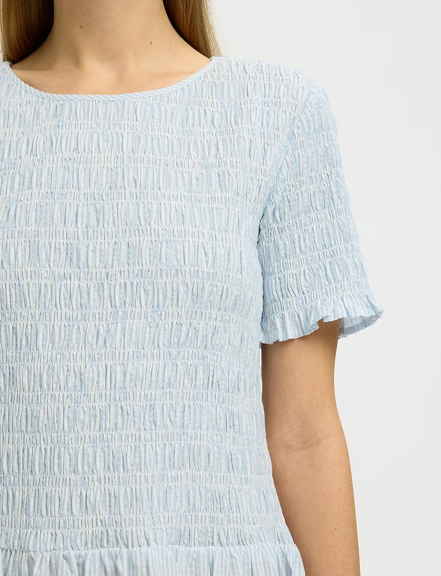 Selected - SLFHANNAH REGULAR SS ANKLE DRESS B - vasarinės suknelės - cashmere blue - 5