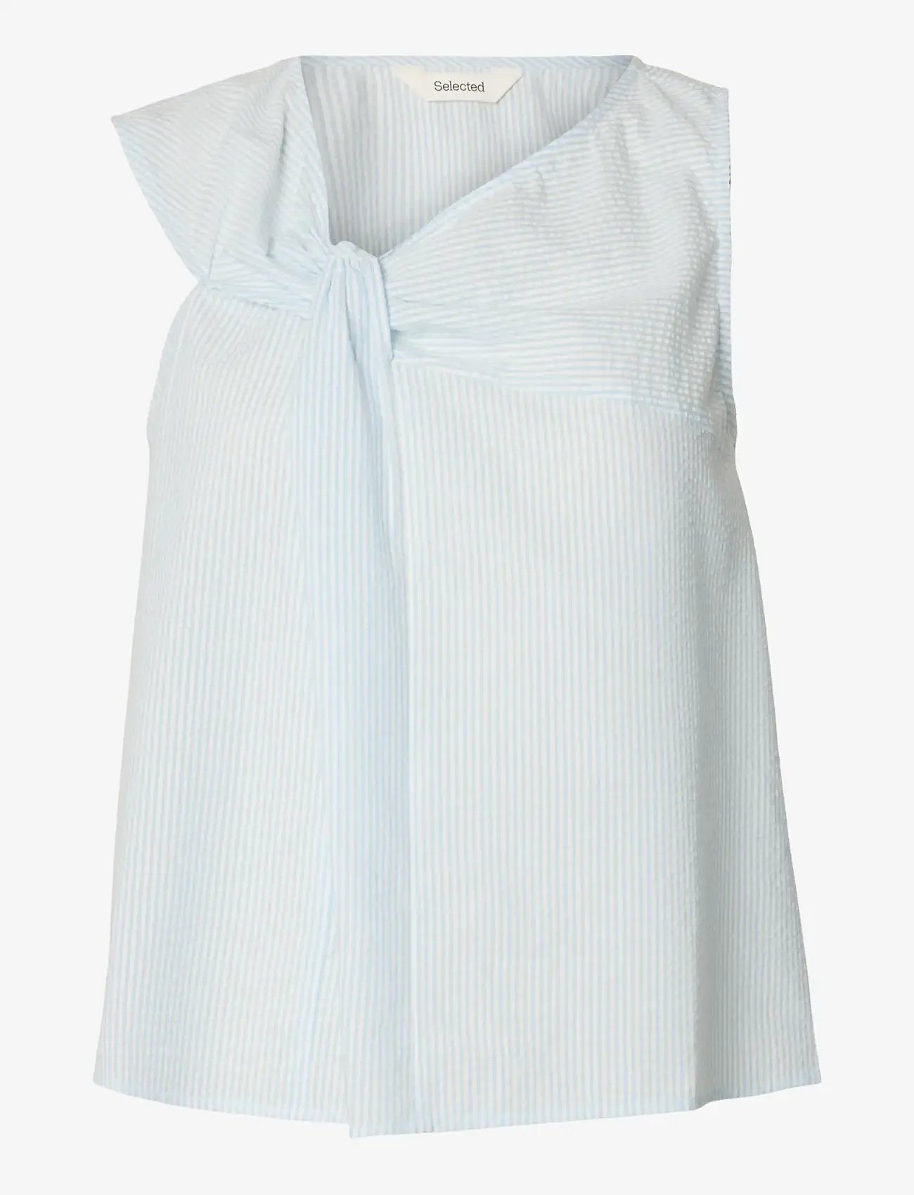 Selected - SLFHANNAH SL TWIST TOP - hauts sans manches - cashmere blue - 1