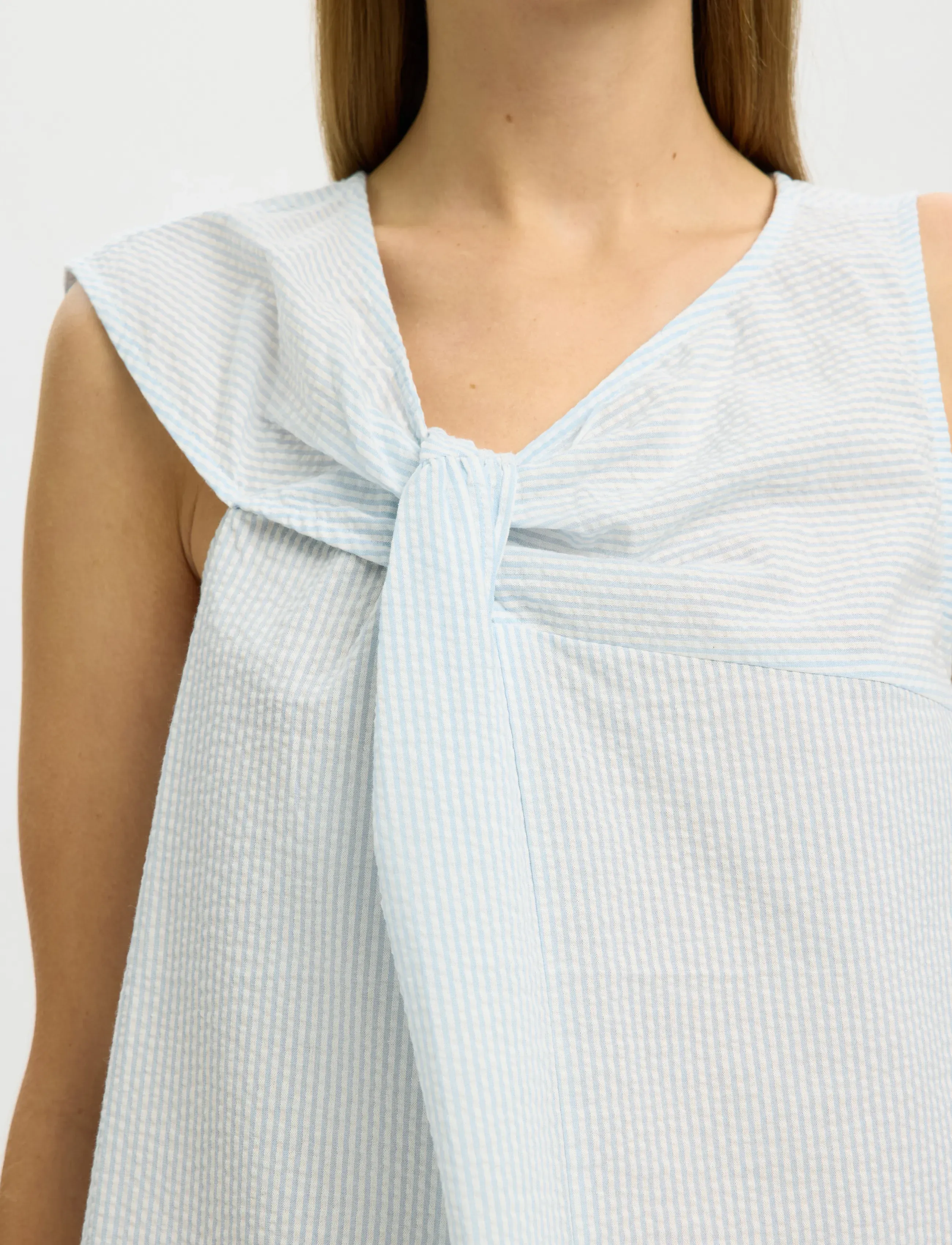 Selected - SLFHANNAH SL TWIST TOP - topy bez rękawów - cashmere blue - 5
