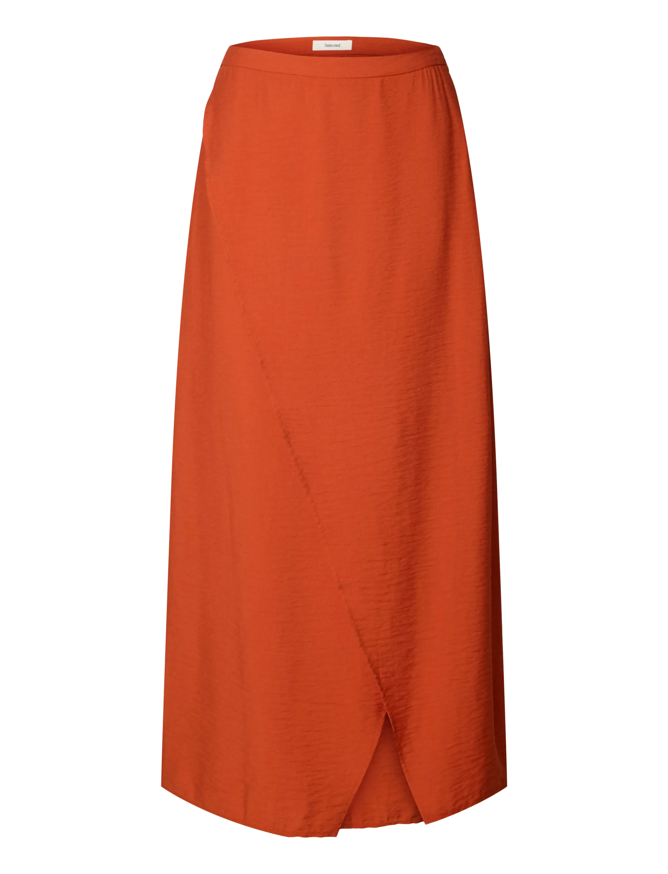 Selected SLFLISA MW ANKLE WRAP SKIRT B - Maxi skirts - POTTERS CLAY / red