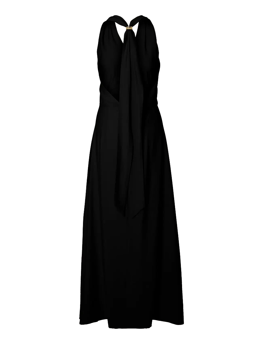 Selected - SLFLISA REGULAR HALTERNECK DRESS B - summer dresses - black - 1