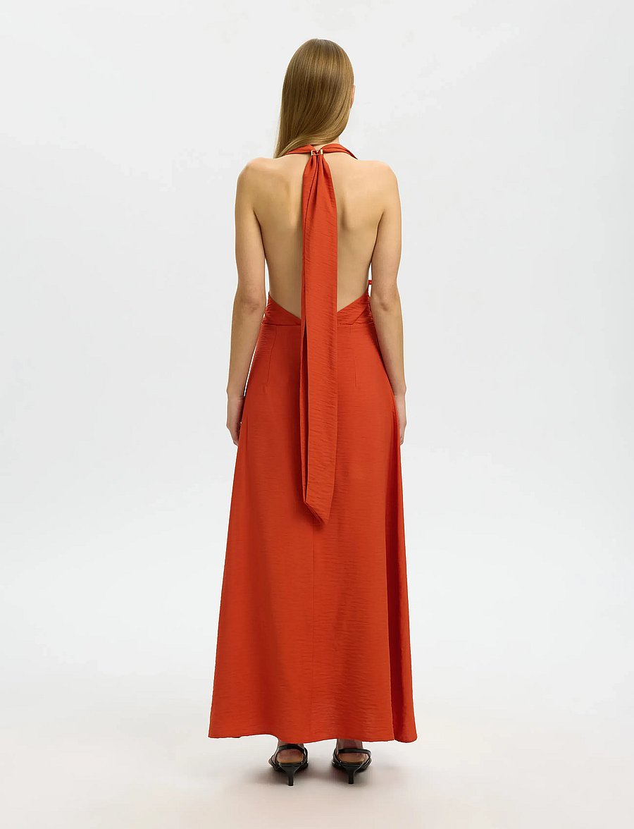 Selected - SLFLISA REGULAR HALTERNECK DRESS B - sommerkleider - potters clay - 3