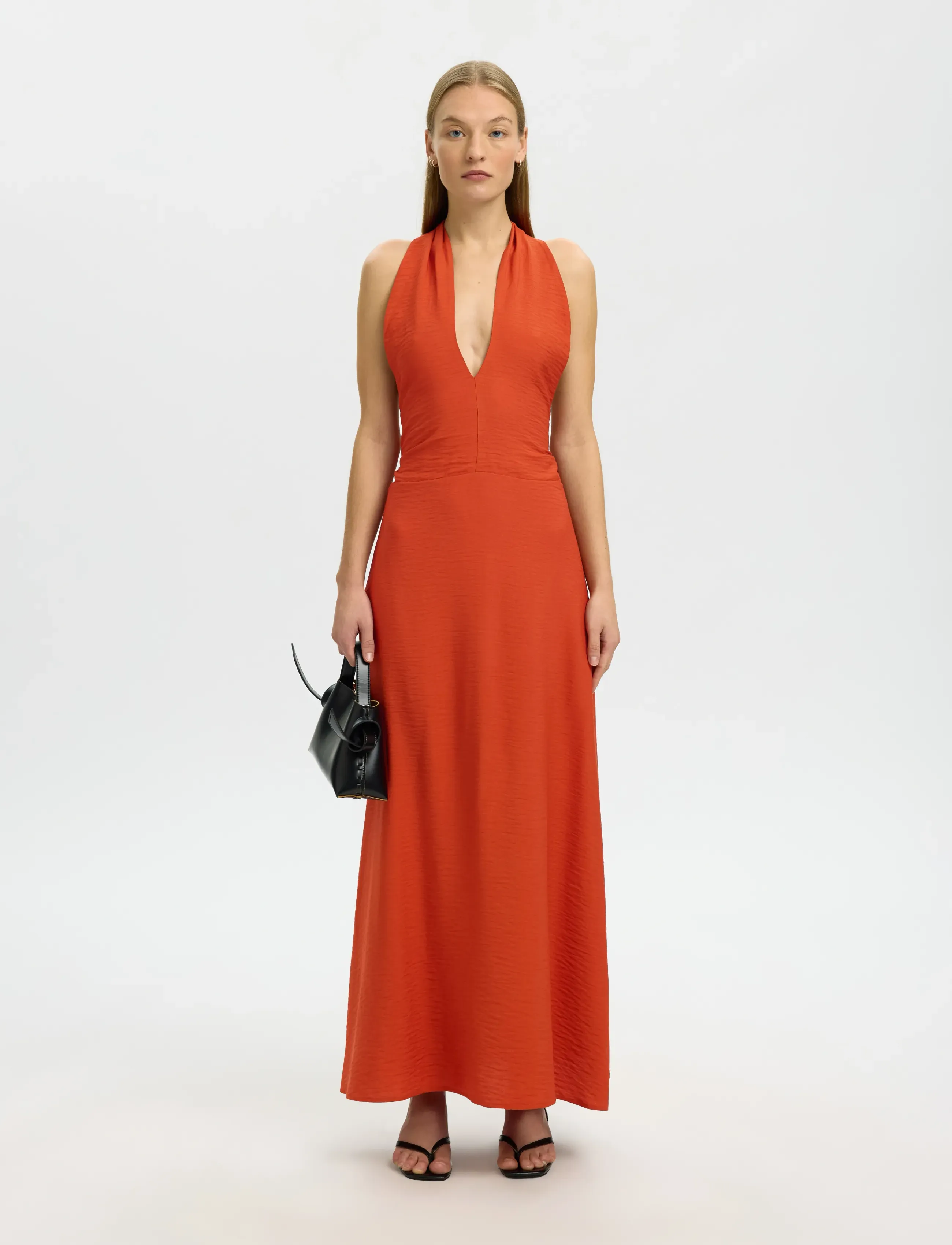 Selected - SLFLISA REGULAR HALTERNECK DRESS B - sommerkleider - potters clay - 4