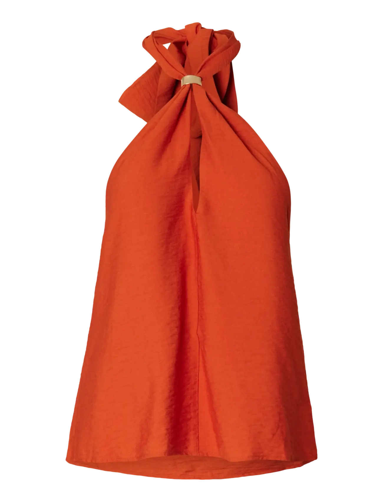 Selected SLFLISA SL HALTERNECK TOP B - Kampagne - POTTERS CLAY / orange