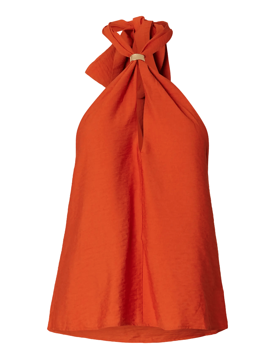 Selected - SLFLISA SL HALTERNECK TOP B - sleeveless tops - potters clay - 1