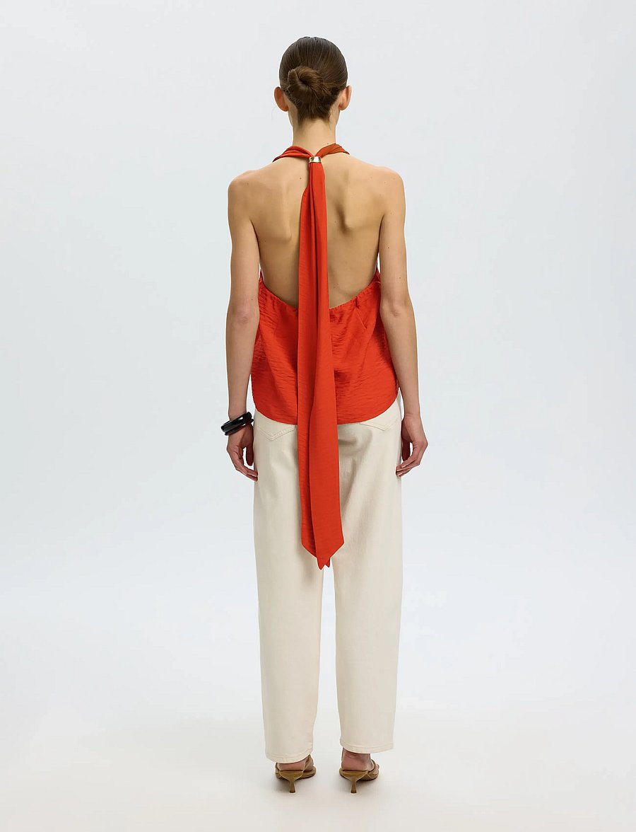 Selected - SLFLISA SL HALTERNECK TOP B - sleeveless tops - potters clay - 3