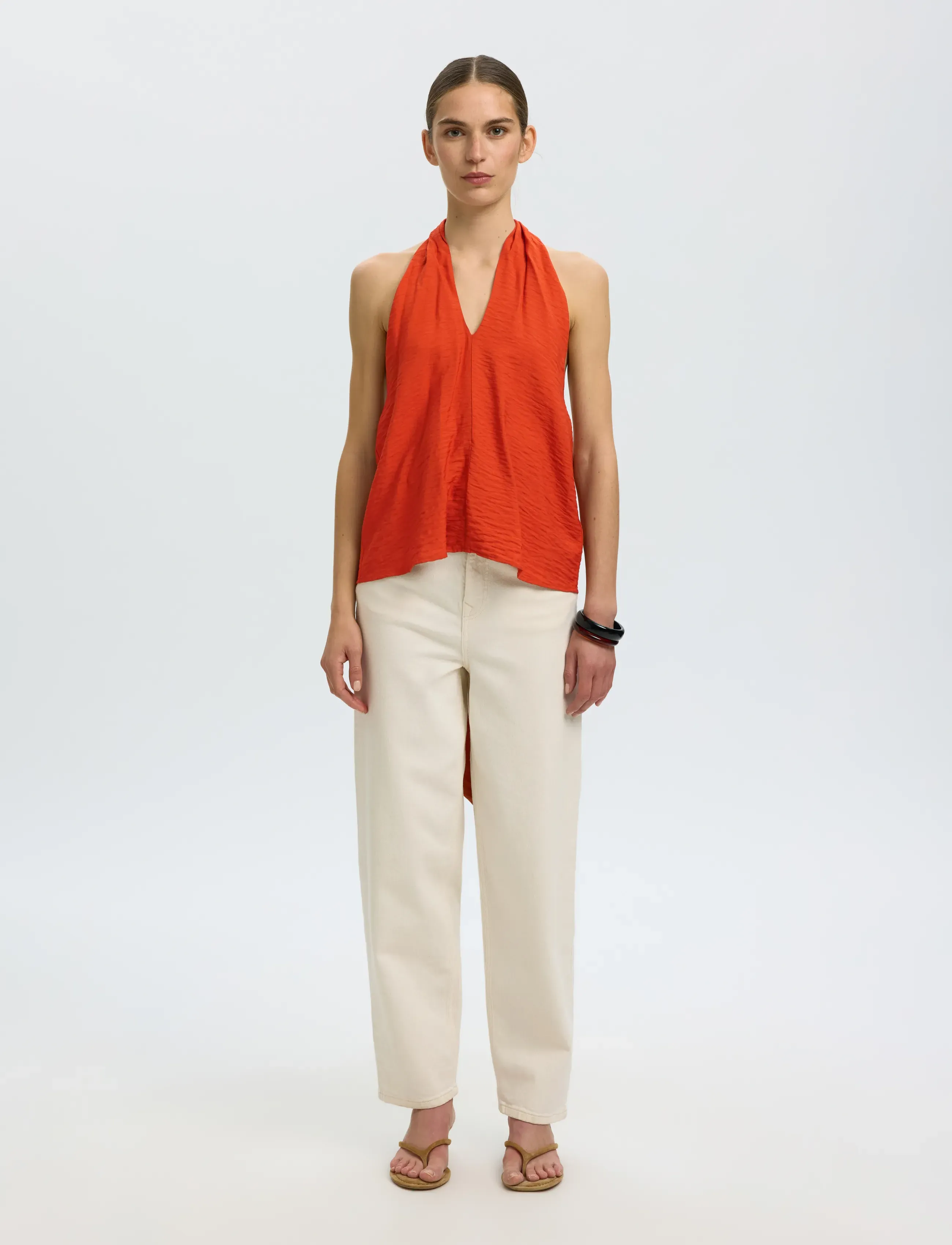 Selected - SLFLISA SL HALTERNECK TOP B - topy bez rękawów - potters clay - 4
