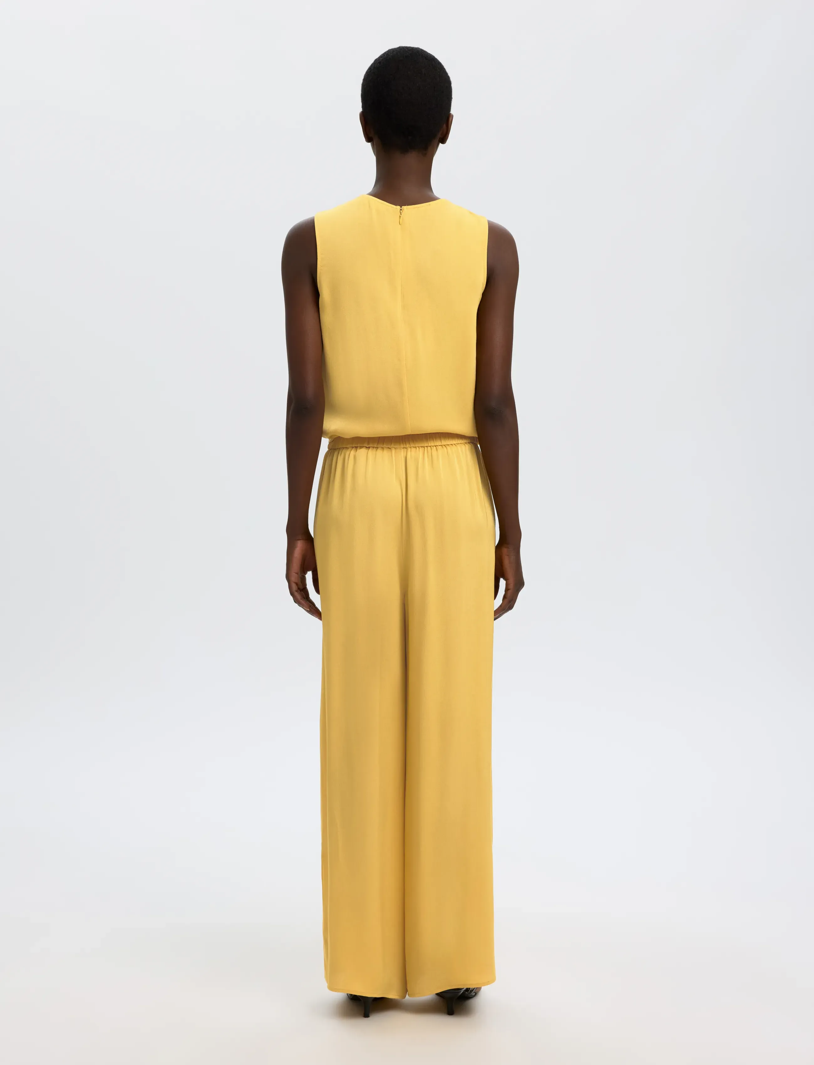 Selected - SLFLAURA HW SLIT PANT B - bukser med lige ben - ochre - 2