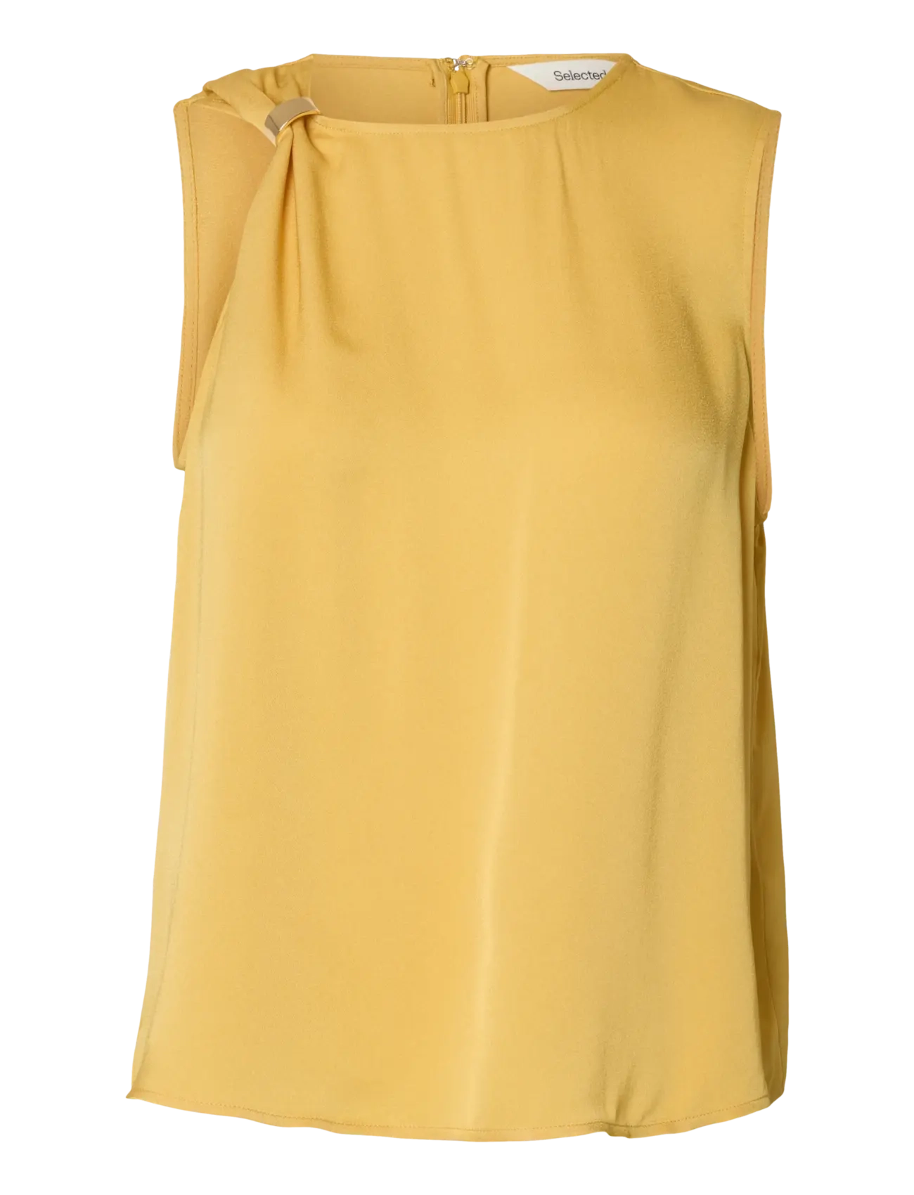 Selected SLFLAURA SL TRIM TOP B - T-Shirts & Tops - OCHRE / yellow