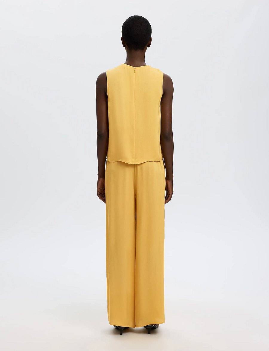 Selected - SLFLAURA SL TRIM TOP B - tanktops - ochre - 2