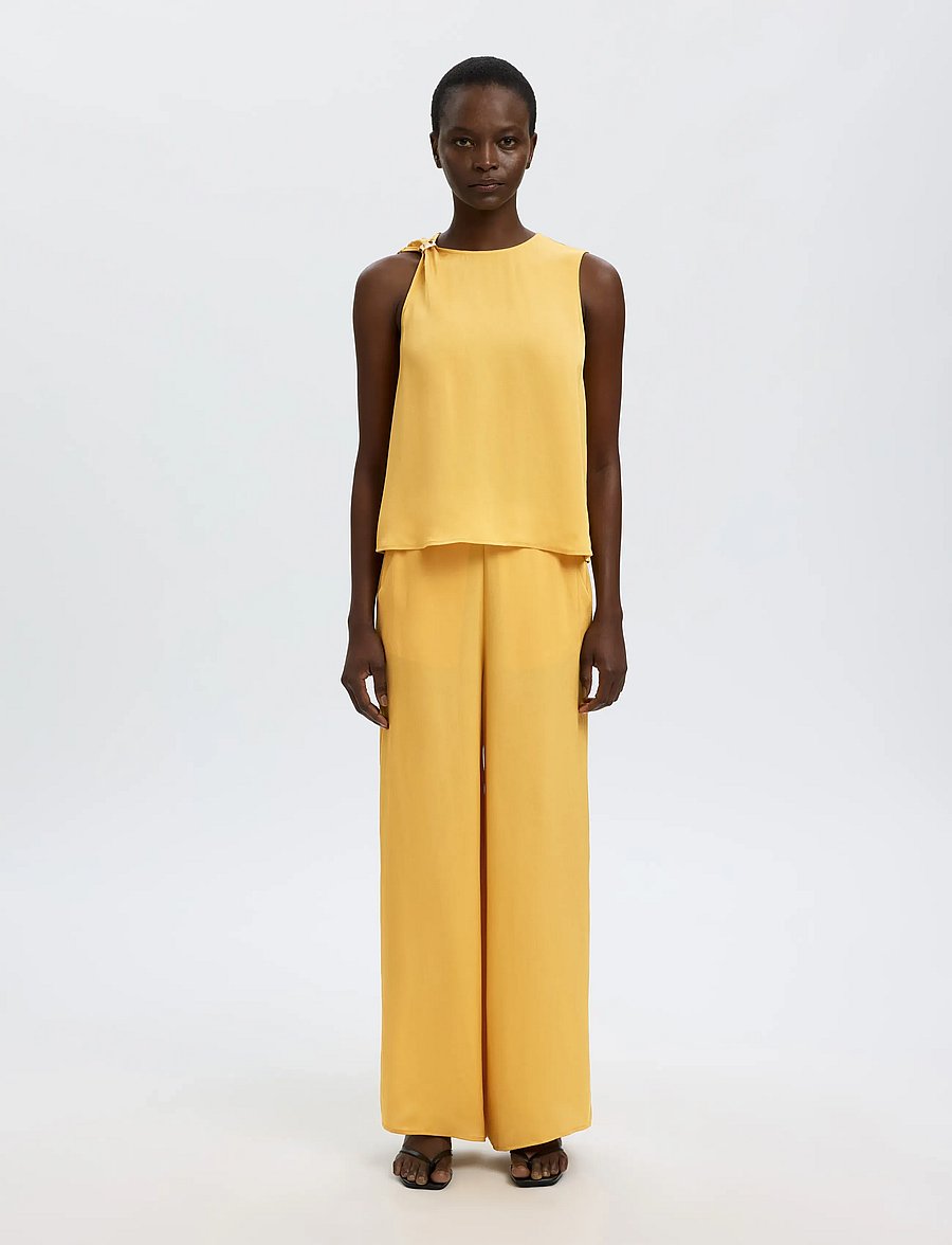 Selected - SLFLAURA SL TRIM TOP B - tanktops - ochre - 3