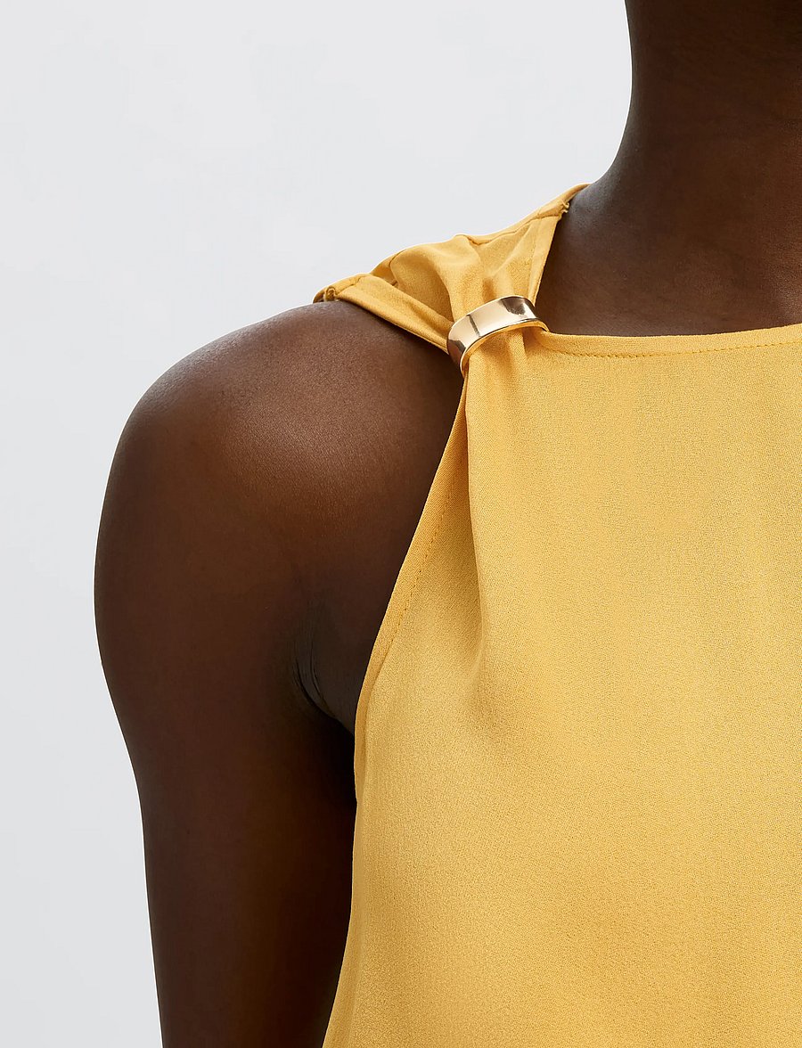 Selected - SLFLAURA SL TRIM TOP B - tanktops - ochre - 4