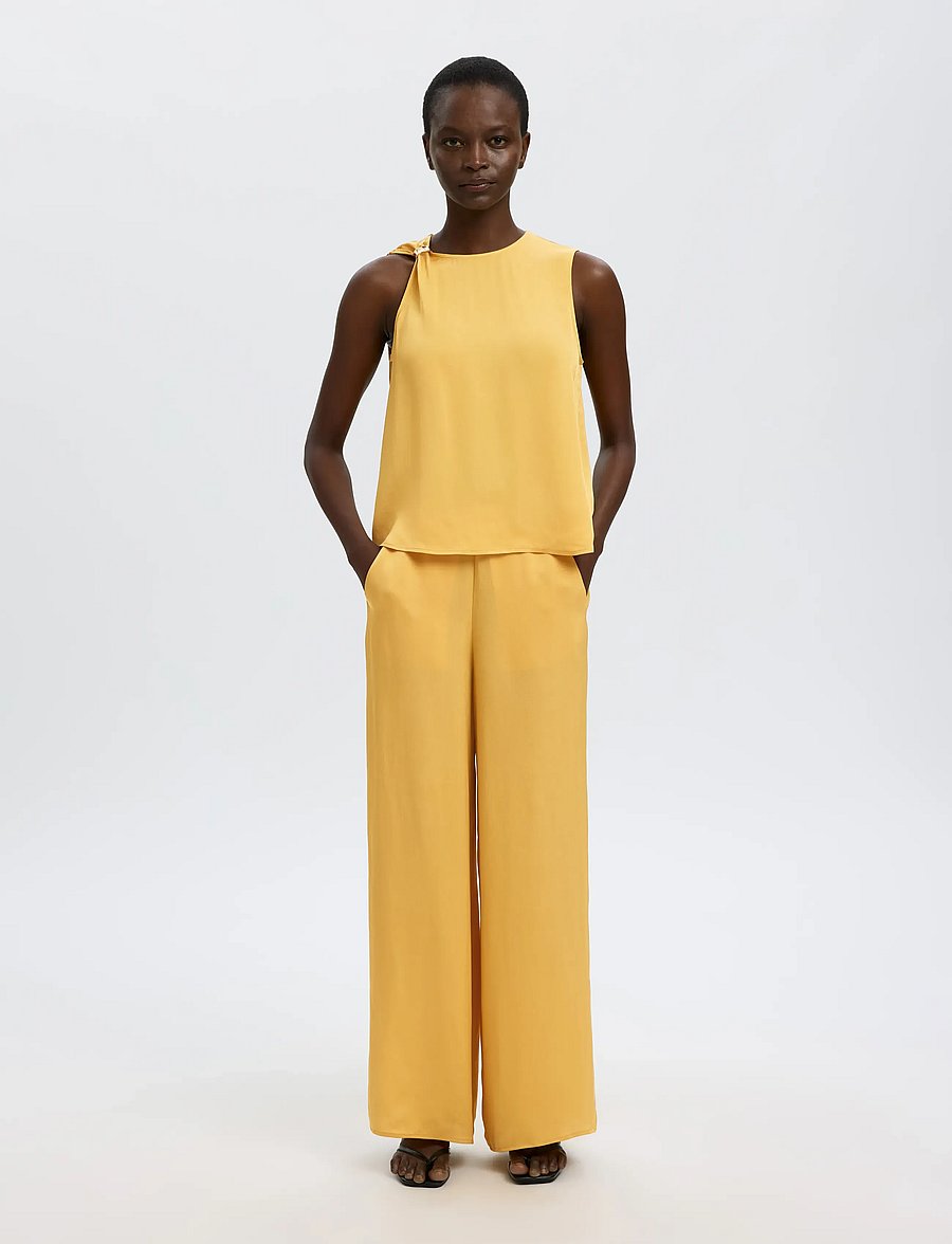 Selected - SLFLAURA SL TRIM TOP B - tanktops - ochre - 5