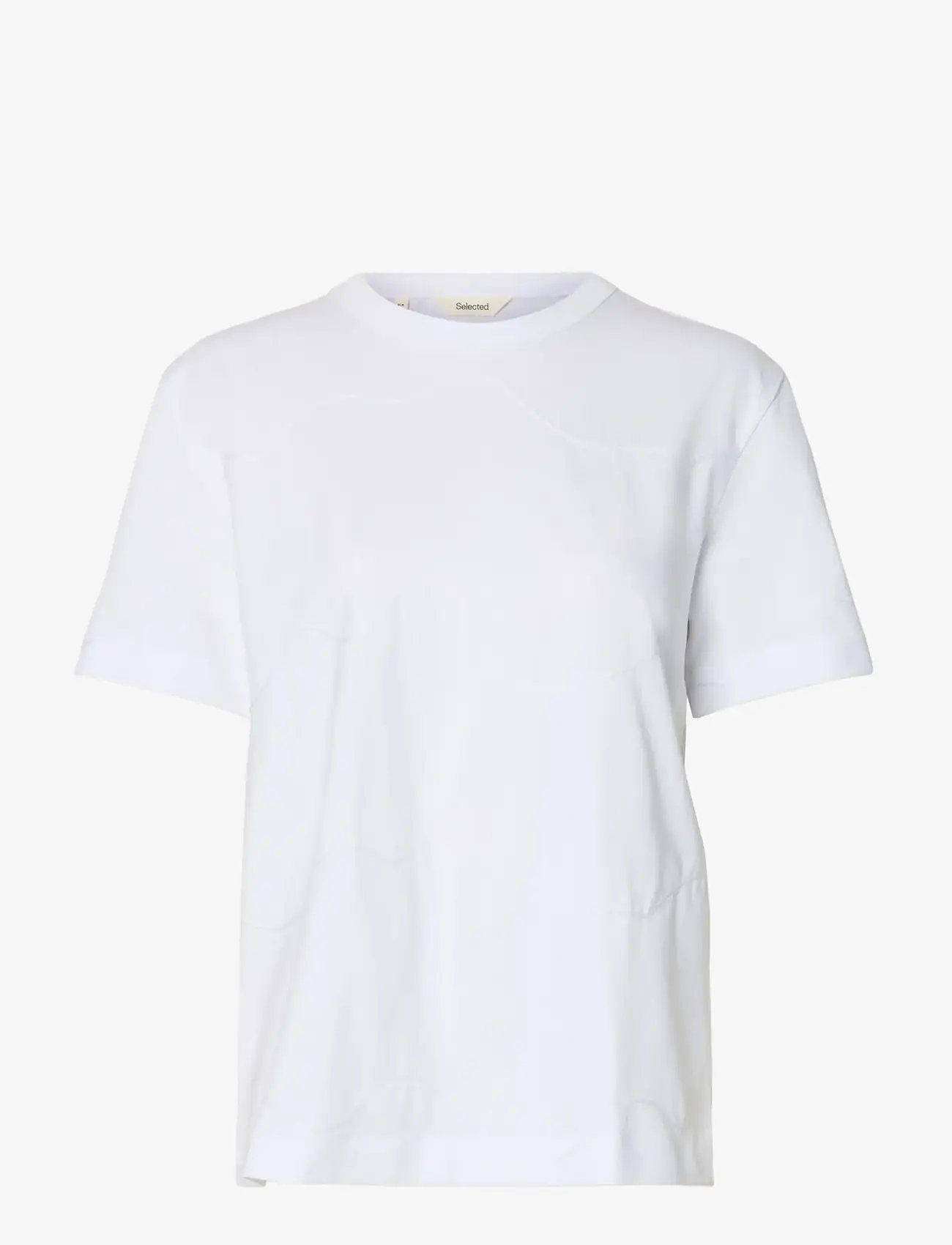 Selected - SLFMILA SS EMBROIDERY TEE - stuttermarbolir - bright white - 1