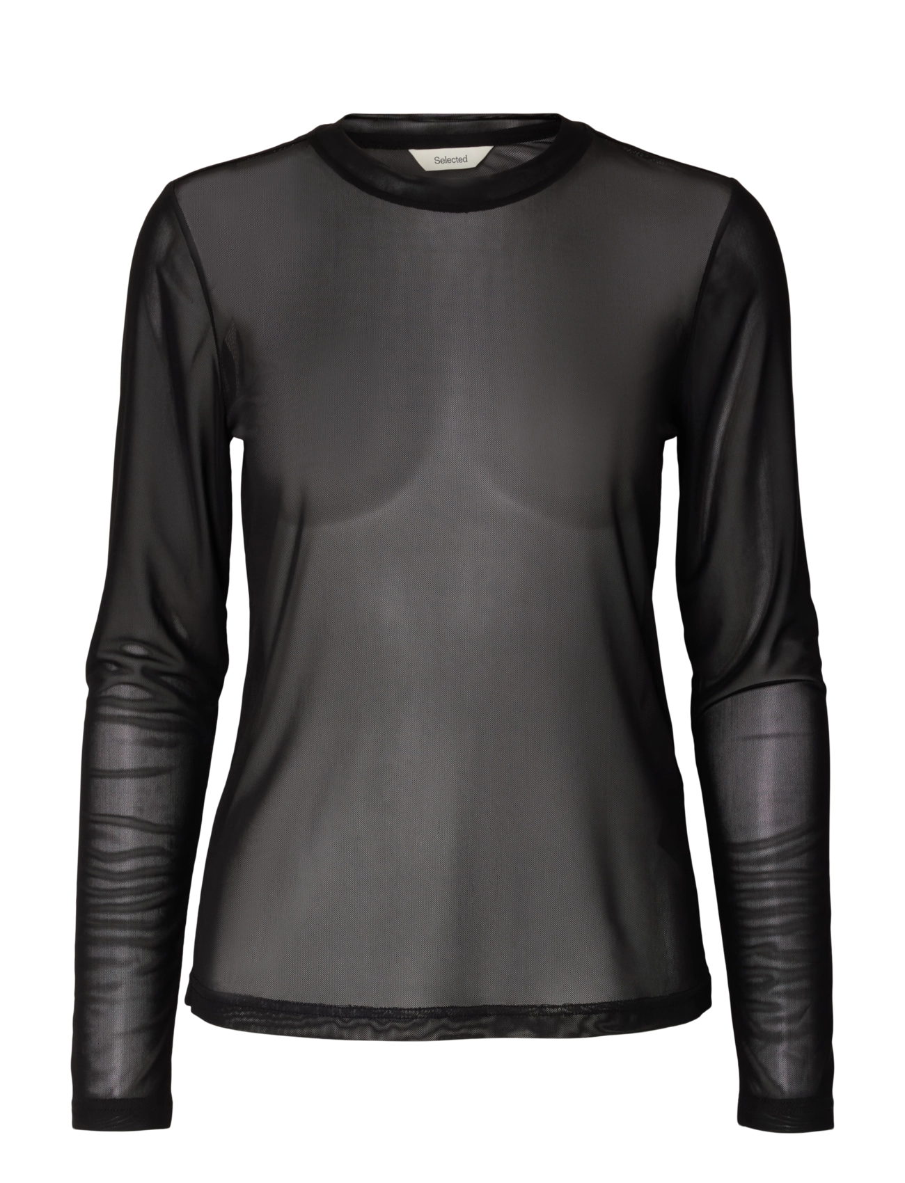 Selected SLWOLGA LS TOP EX - Clothing - BLACK / black