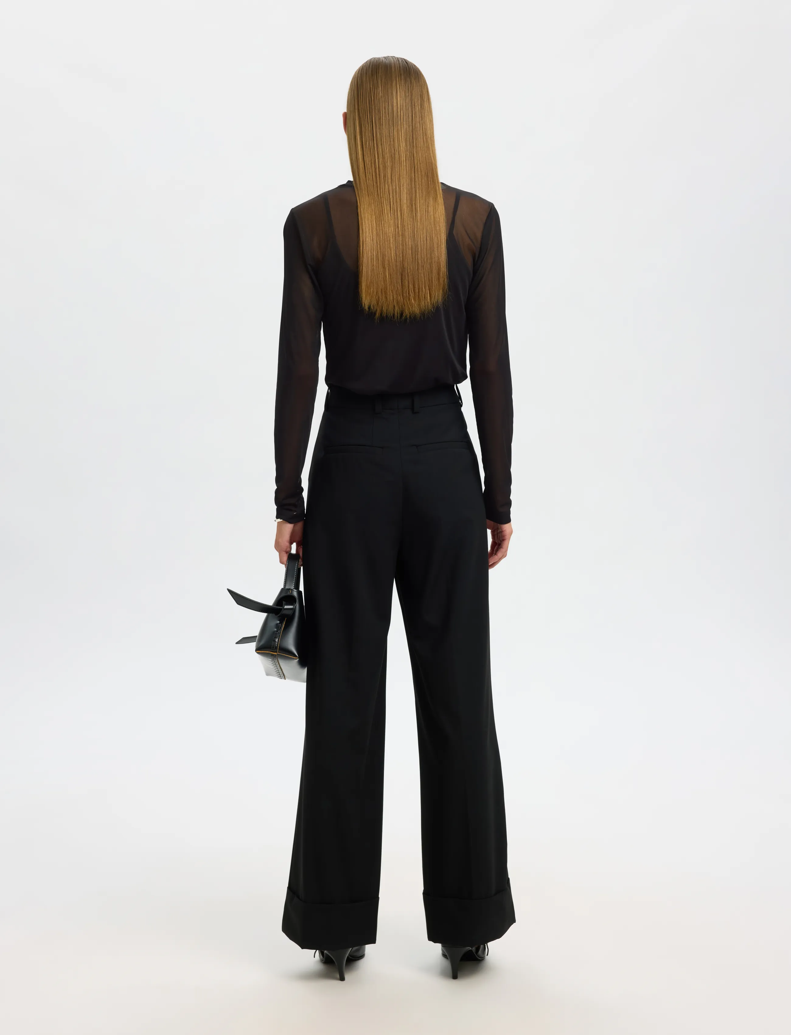 Selected - SLWOLGA LS TOP EX - black - 2