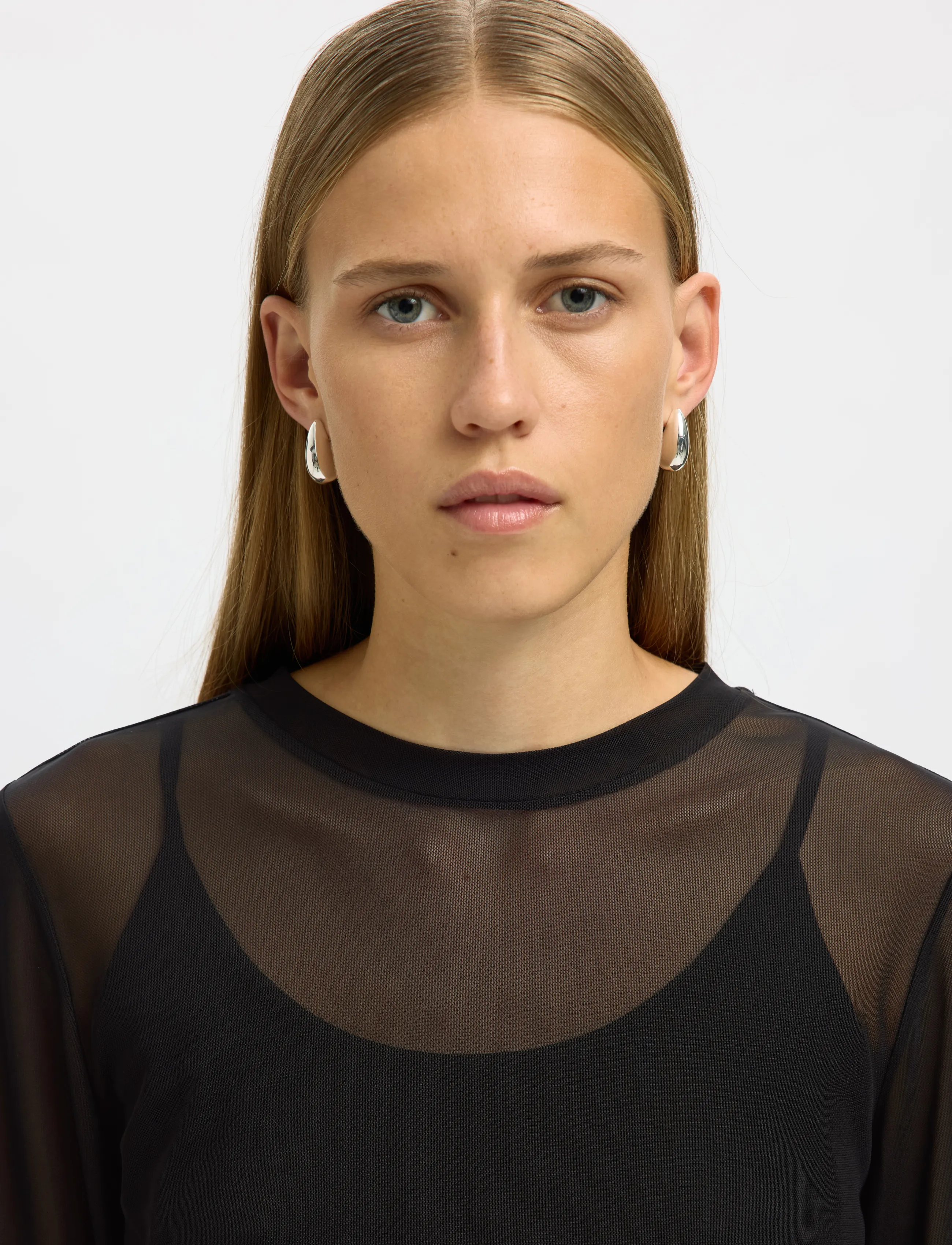Selected - SLWOLGA LS TOP EX - black - 4