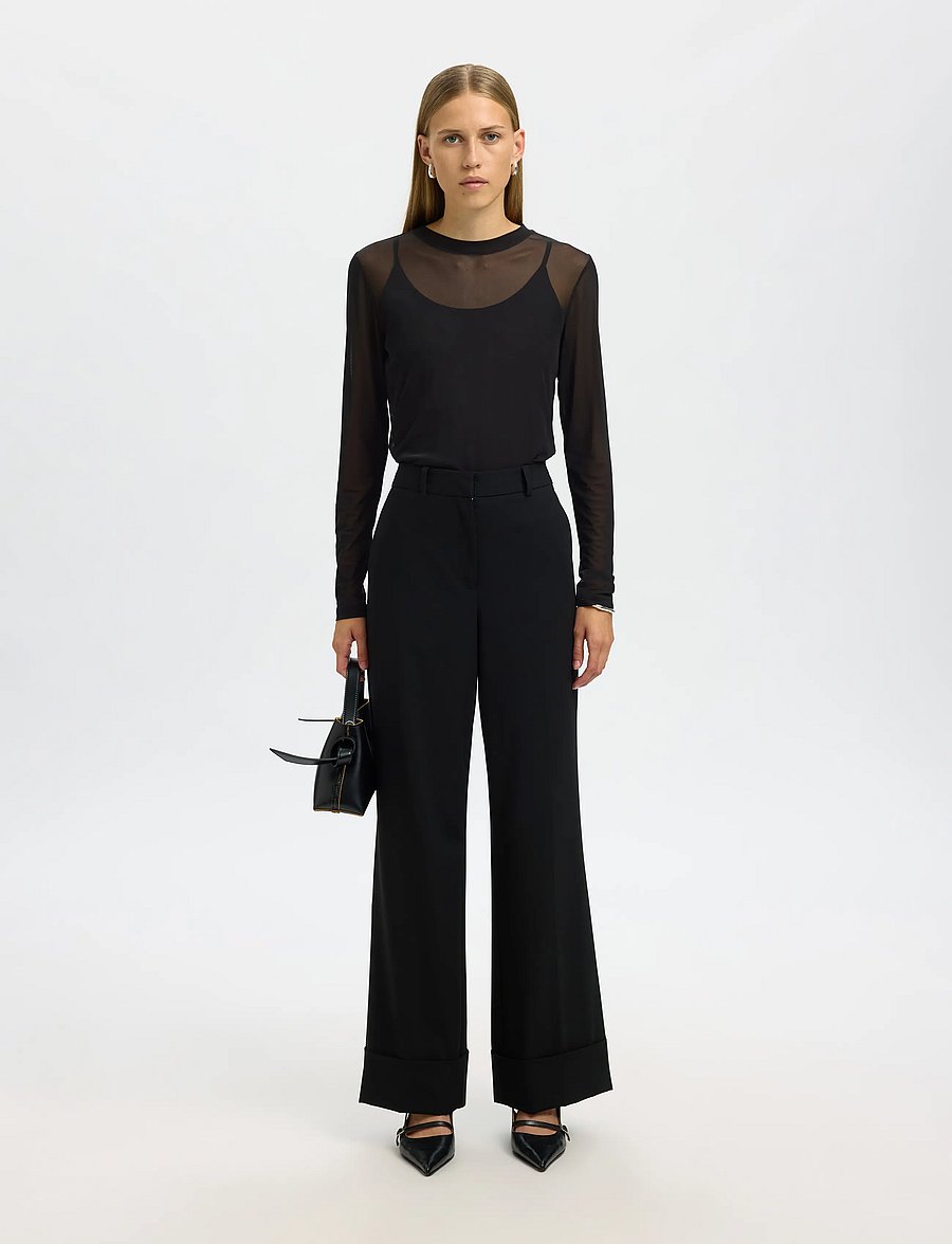 Selected - SLWOLGA LS TOP EX - black - 5
