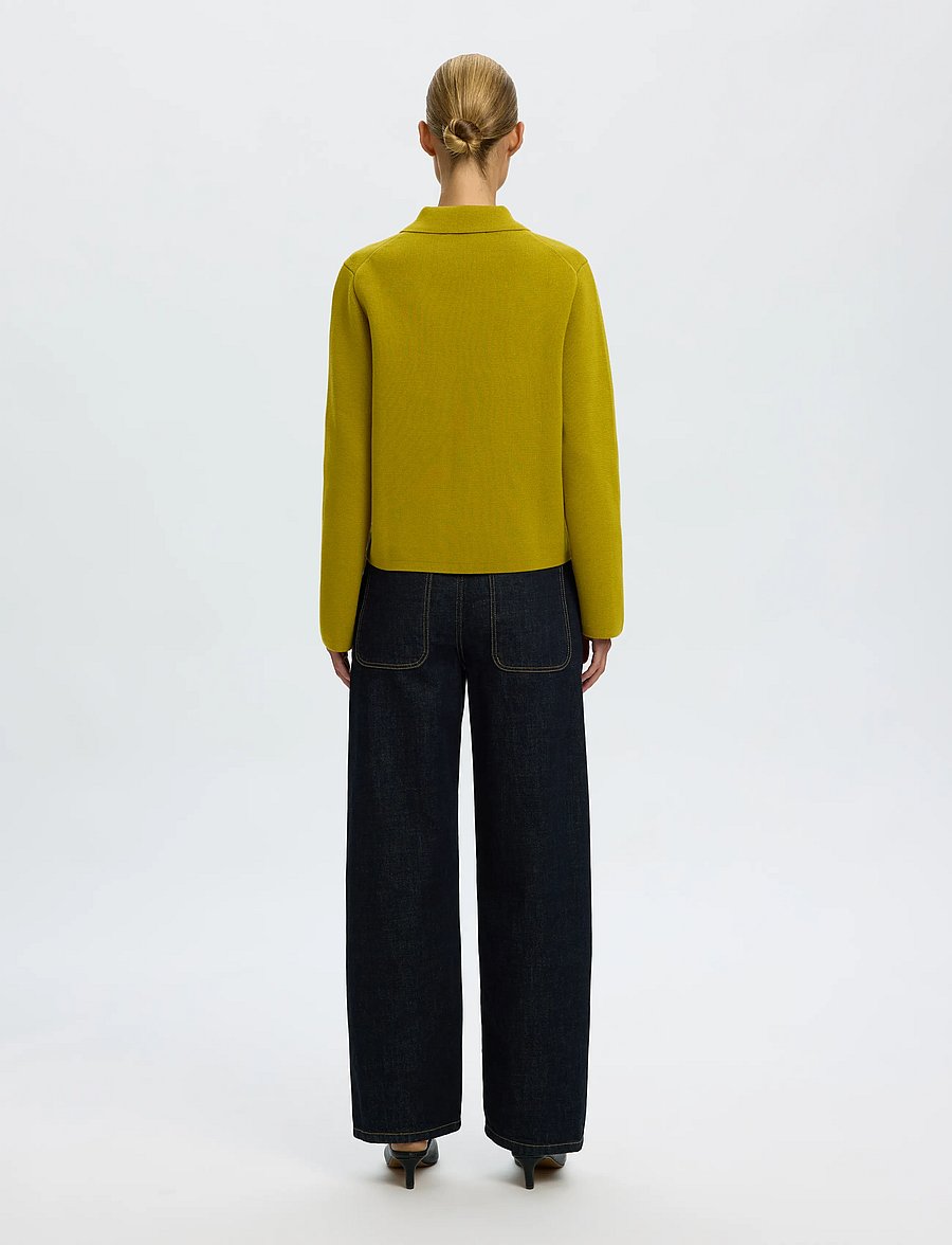Selected - SLWMIKA LS KNIT CARDIGAN - strickjacken - avocado oil - 2